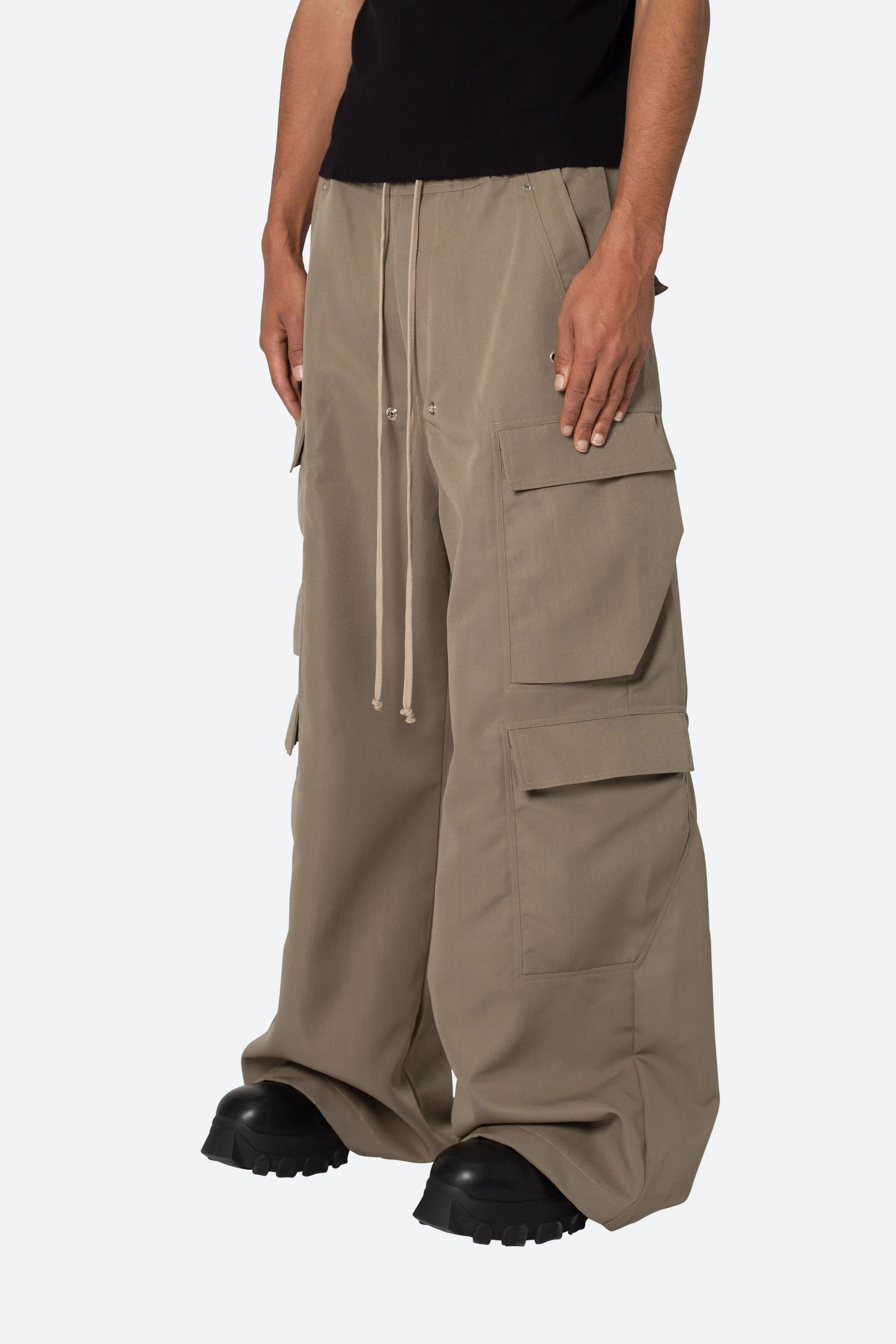 Rave Double Cargo Pants - Olive sold by MNML product image thumbnail 3