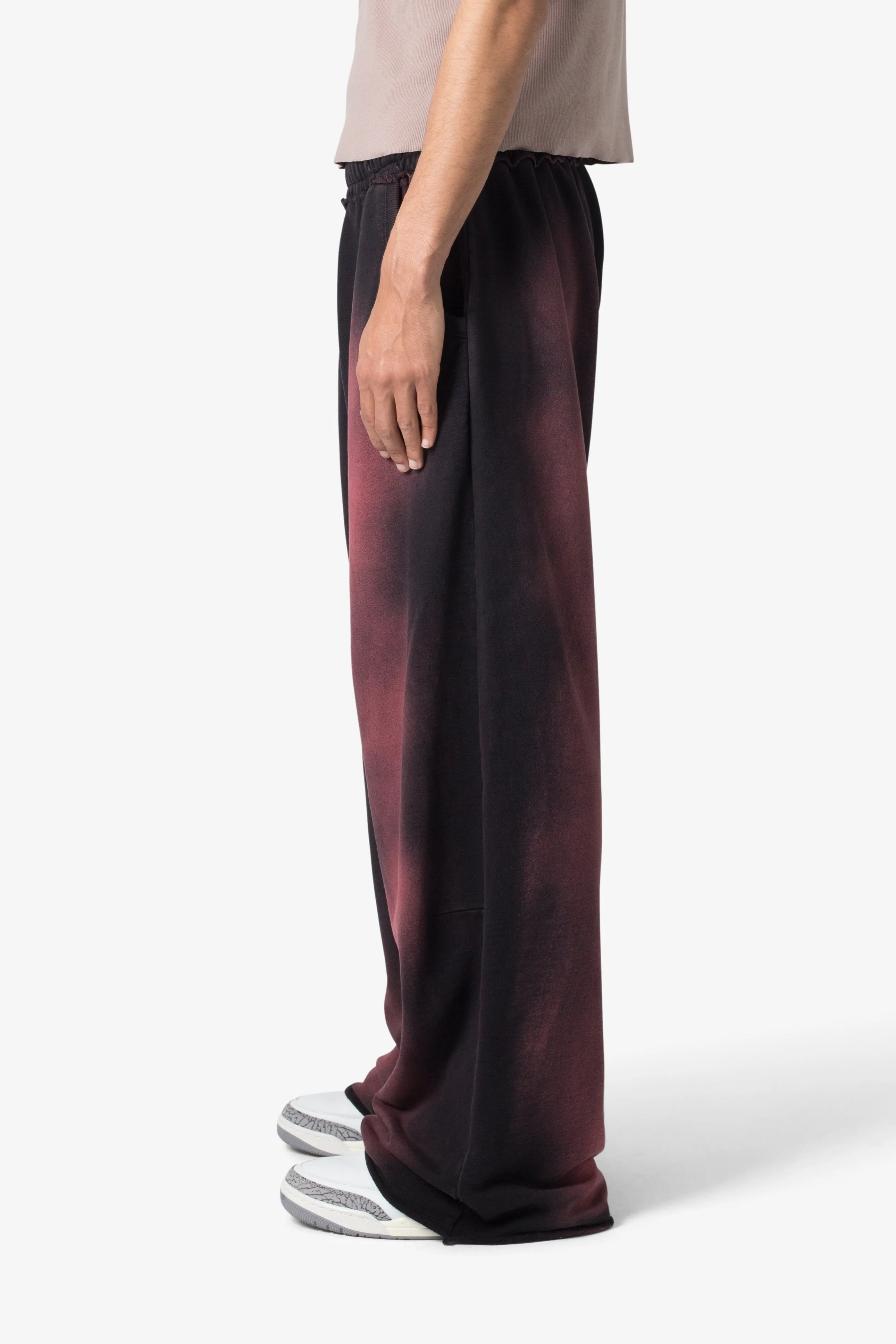 Sprayed Ultra Baggy Sweatpants - Black/Red sold by MNML product image thumbnail 4