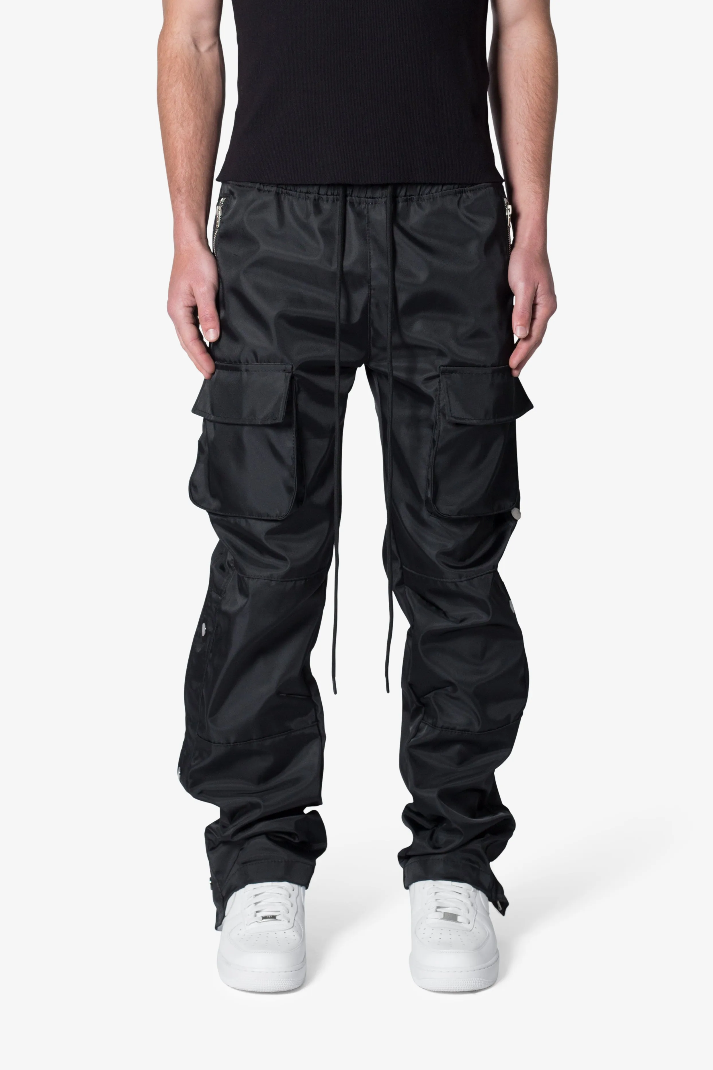 Snap Front Cargo Pants - Black sold by MNML