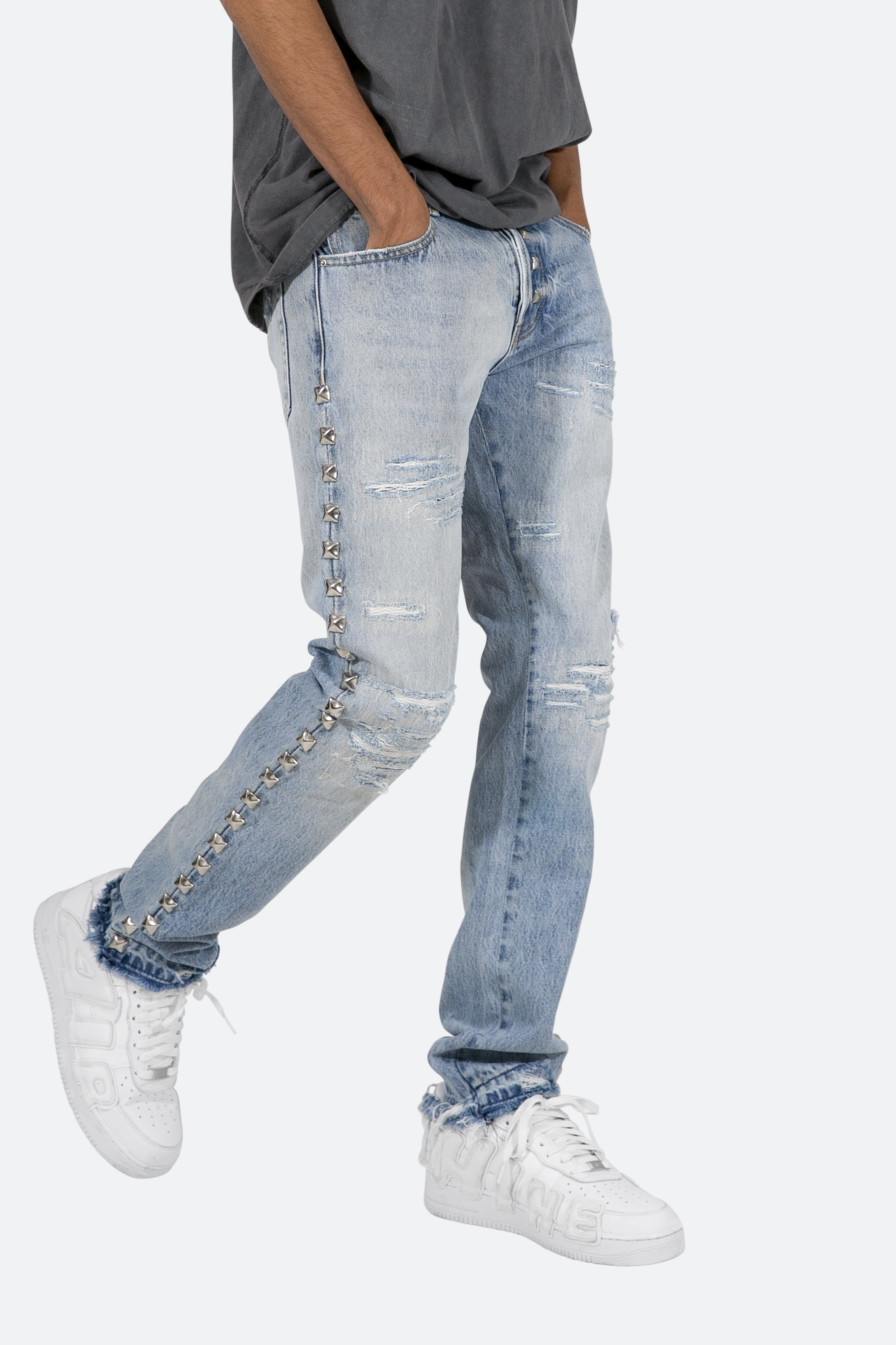 D442 Stud Straight Denim - Blue sold by MNML product image thumbnail 2
