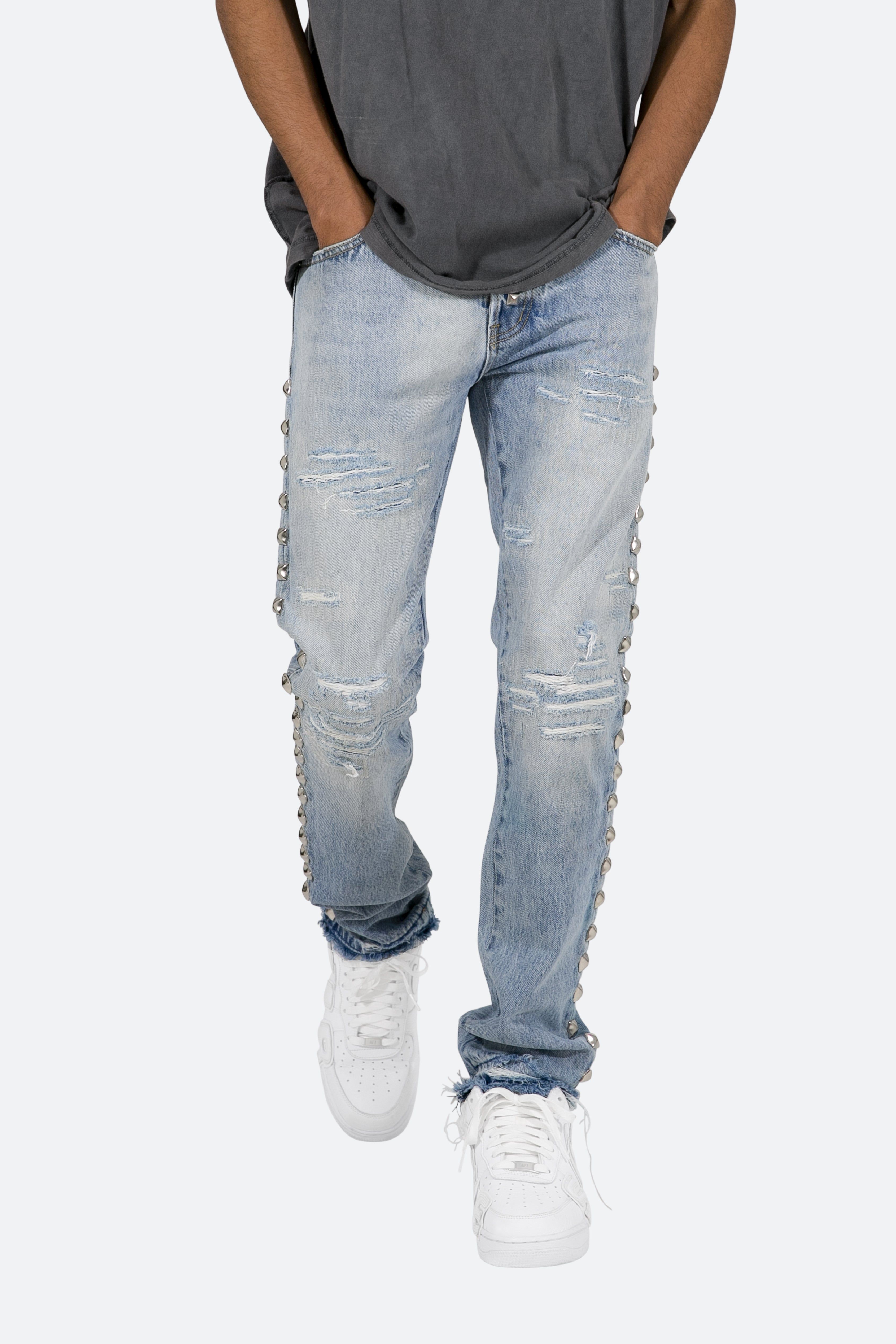 D442 Stud Straight Denim - Blue sold by MNML product image thumbnail 7