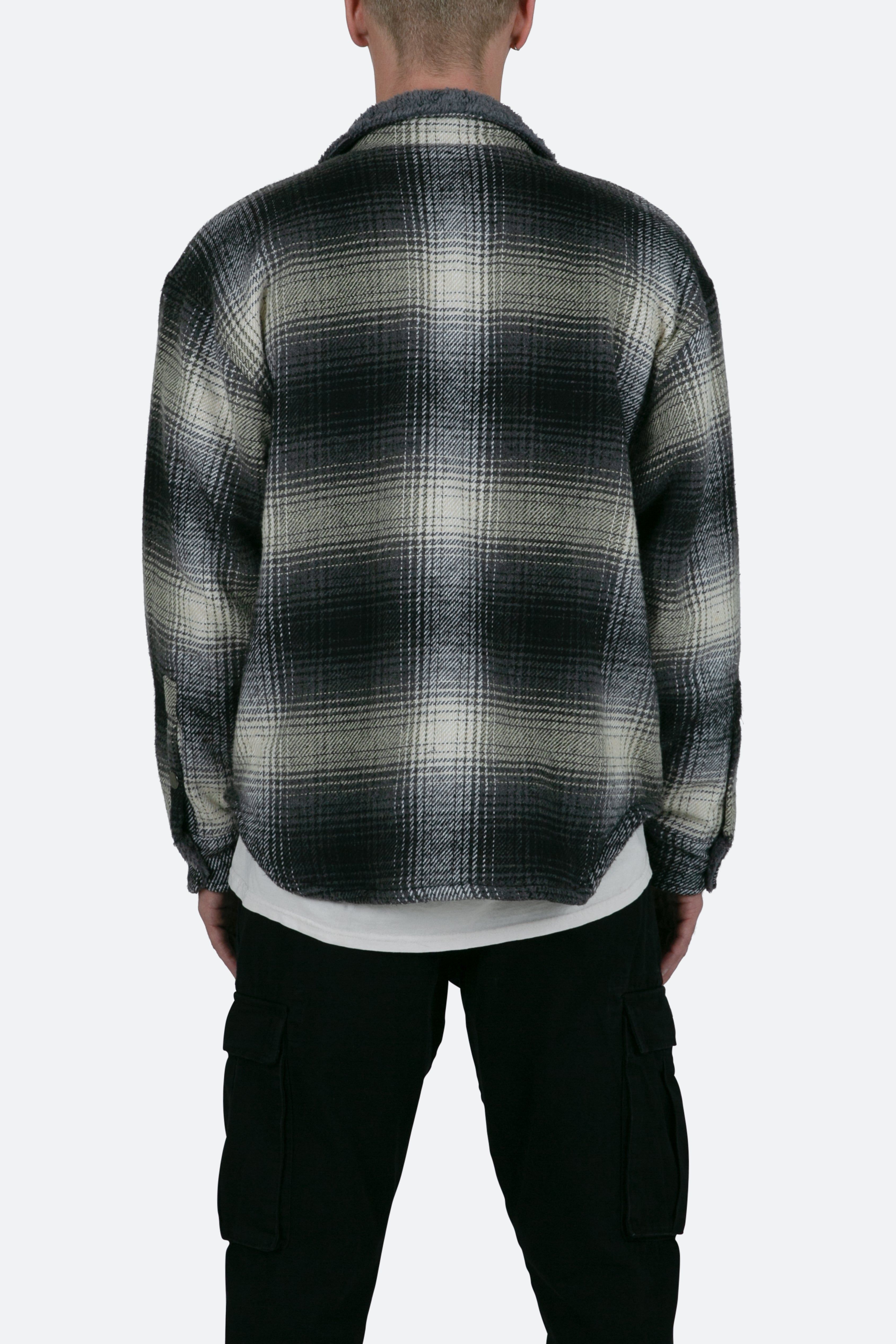 Sherpa Lined Flannel Shirt - Grey sold by MNML product image thumbnail 5