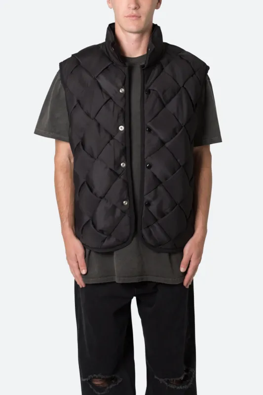 Woven Puffer Vest - Black sold by MNML