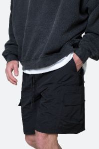 Nylon Side Cargo Shorts - Black sold by MNML