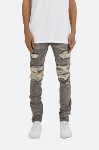 X284 Moto Skinny Denim - Grey/Blue sold by MNML