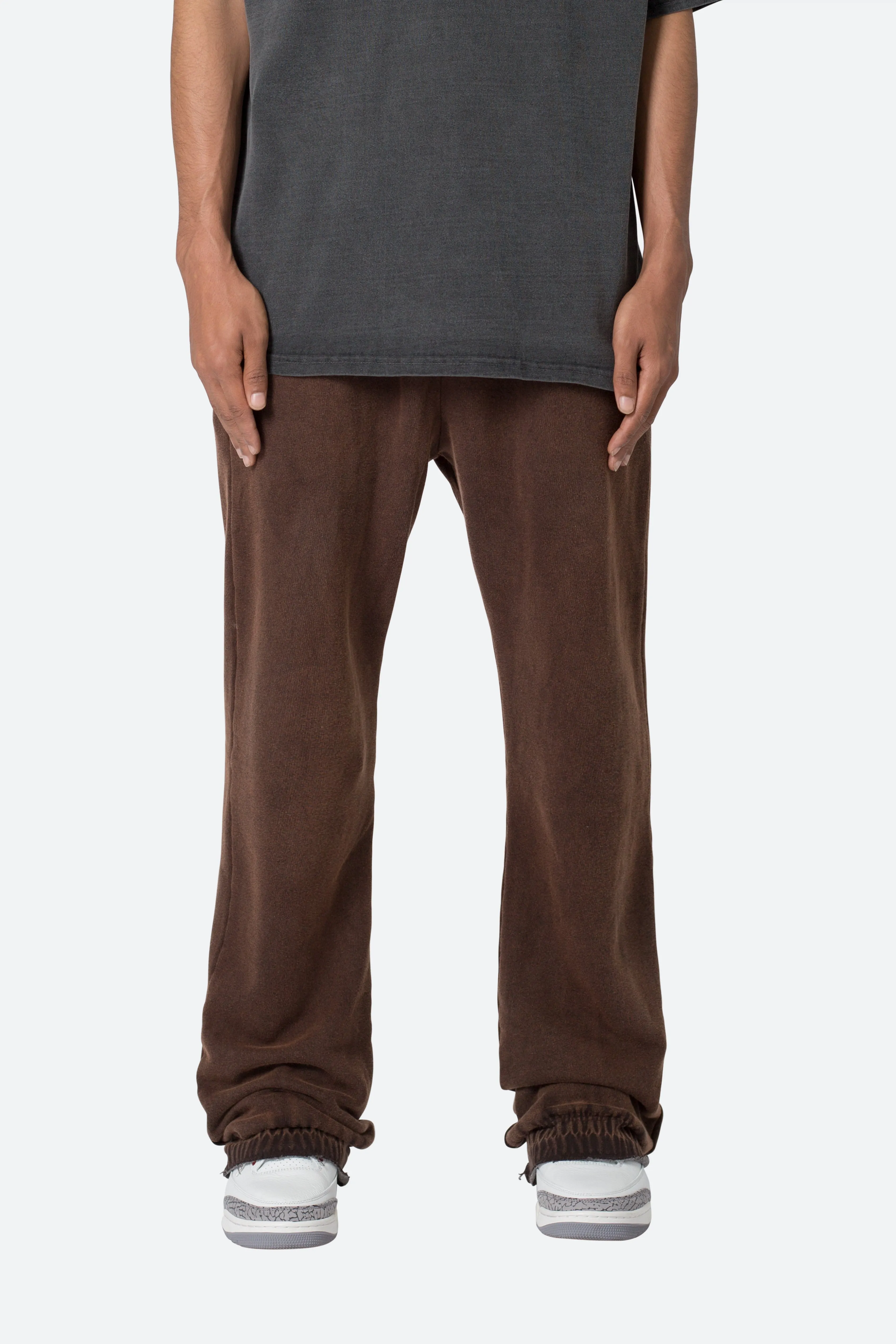 Washed Flare Sweatpants - Brown sold by MNML