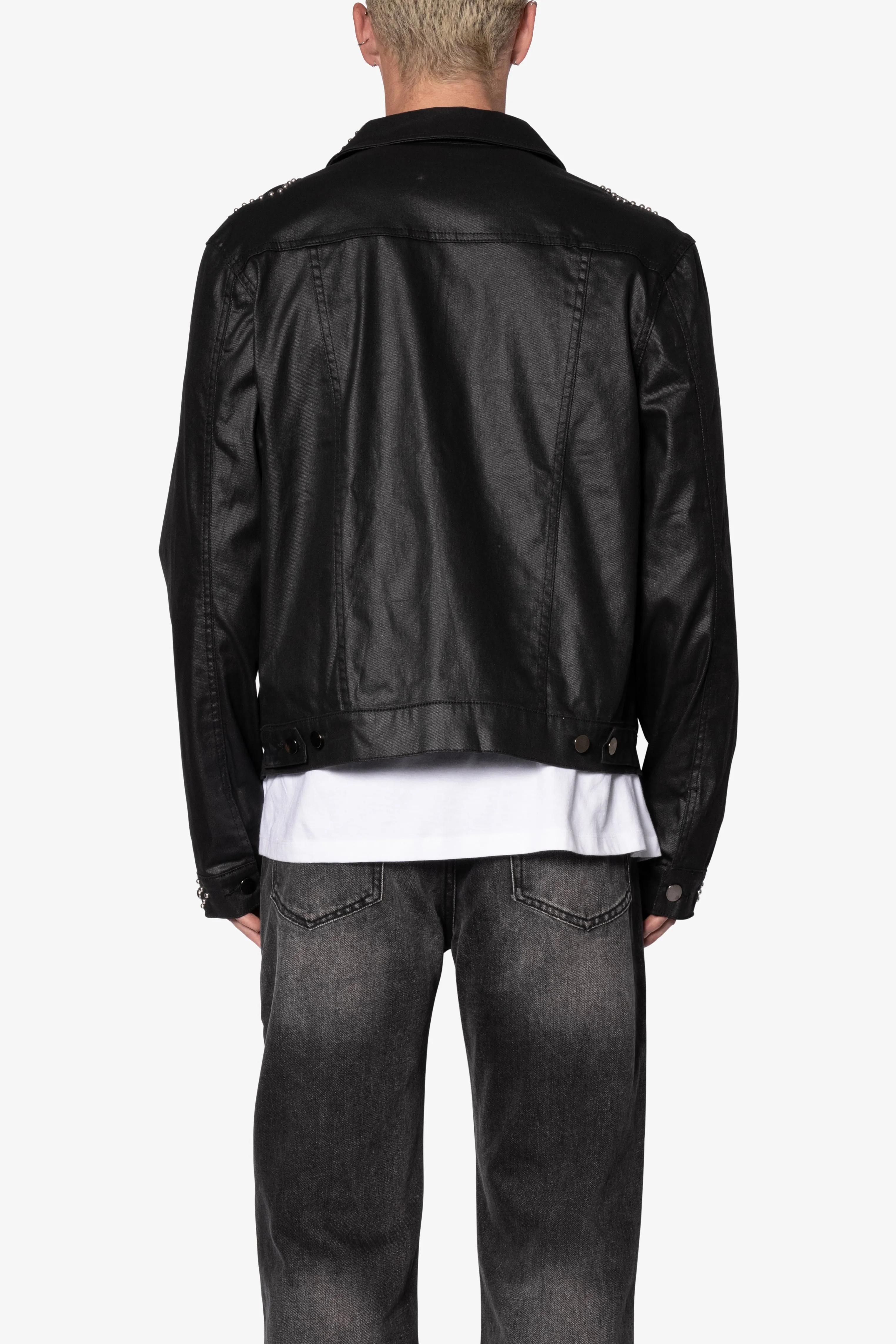 Paisley Stud Trucker Jacket - Black sold by MNML product image thumbnail 5