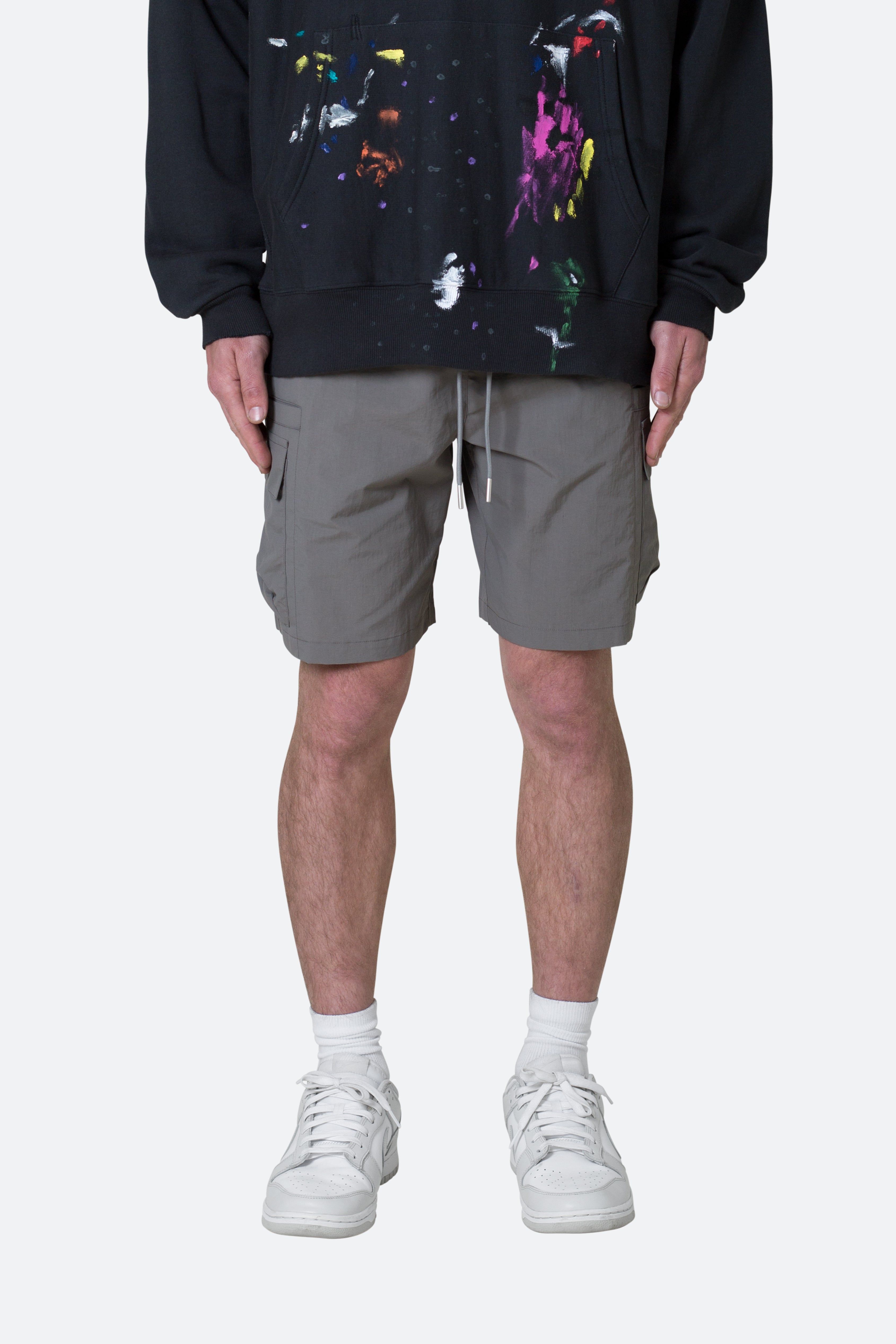 Nylon Side Cargo Shorts - Grey sold by MNML
