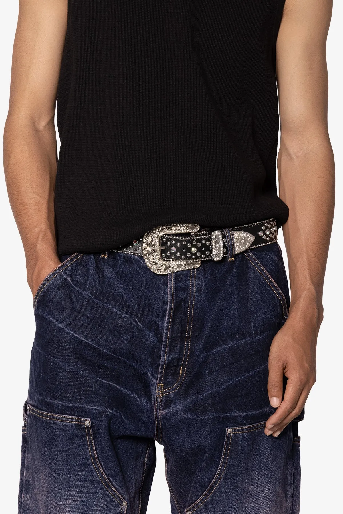Studded Cross Belt - Black sold by MNML product image thumbnail 4