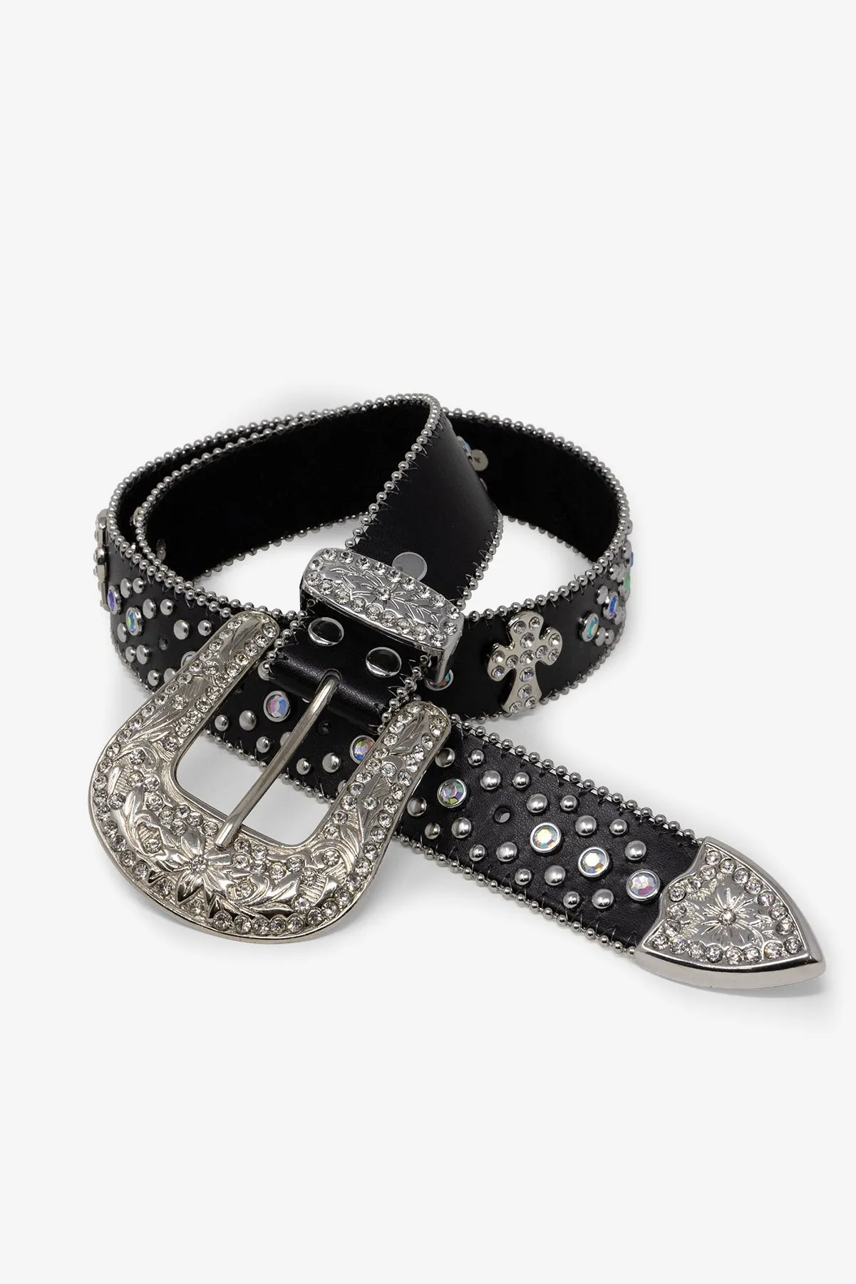 Studded Cross Belt - Black sold by MNML