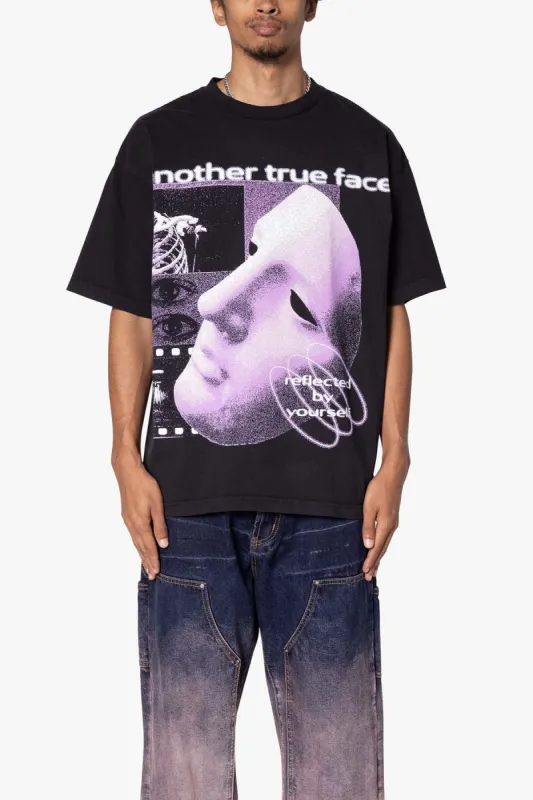 Another True Face Tee - Washed Black made by MNML