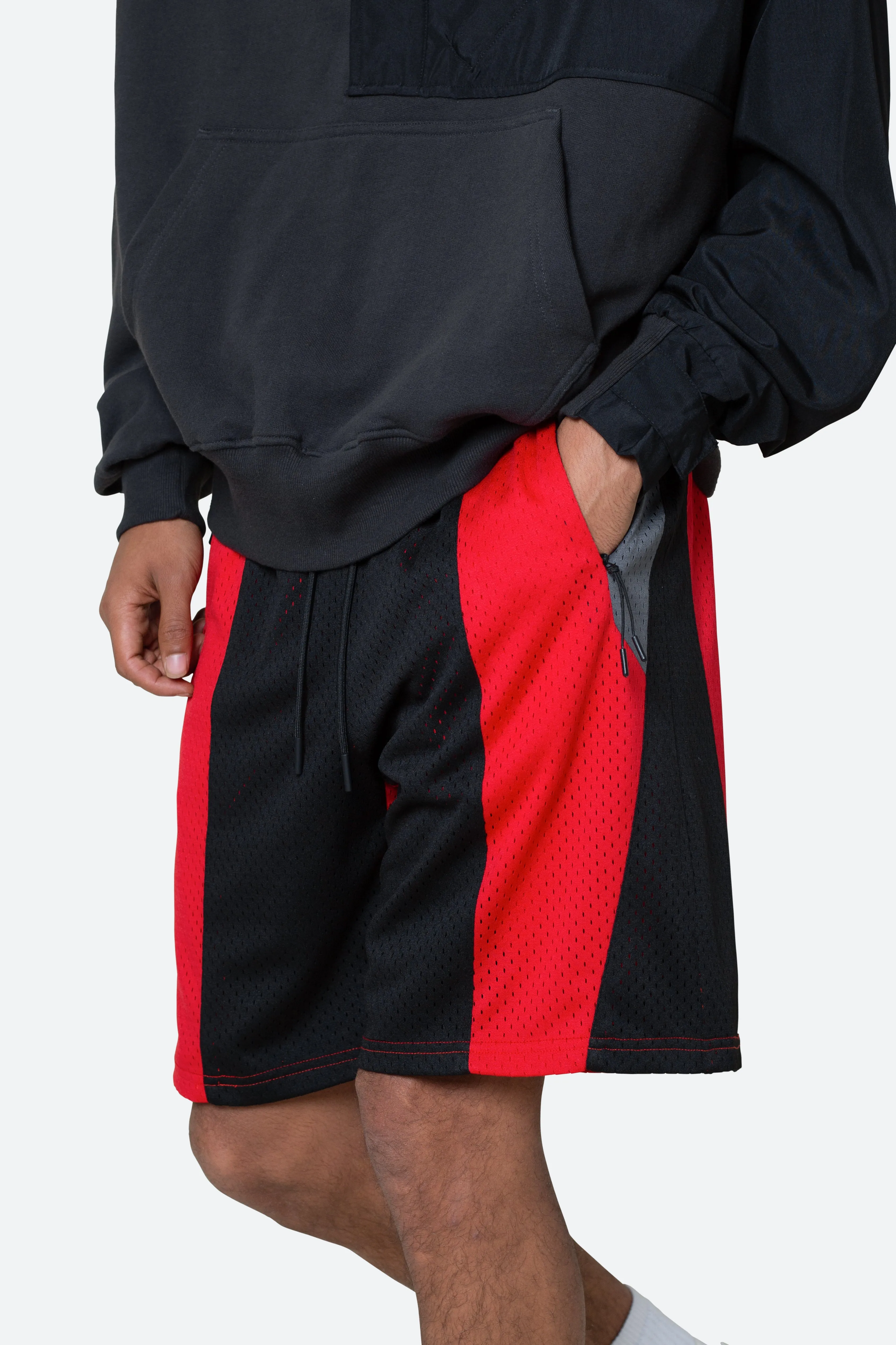 Mesh Paneled Shorts - Black/Red sold by MNML product image thumbnail 2