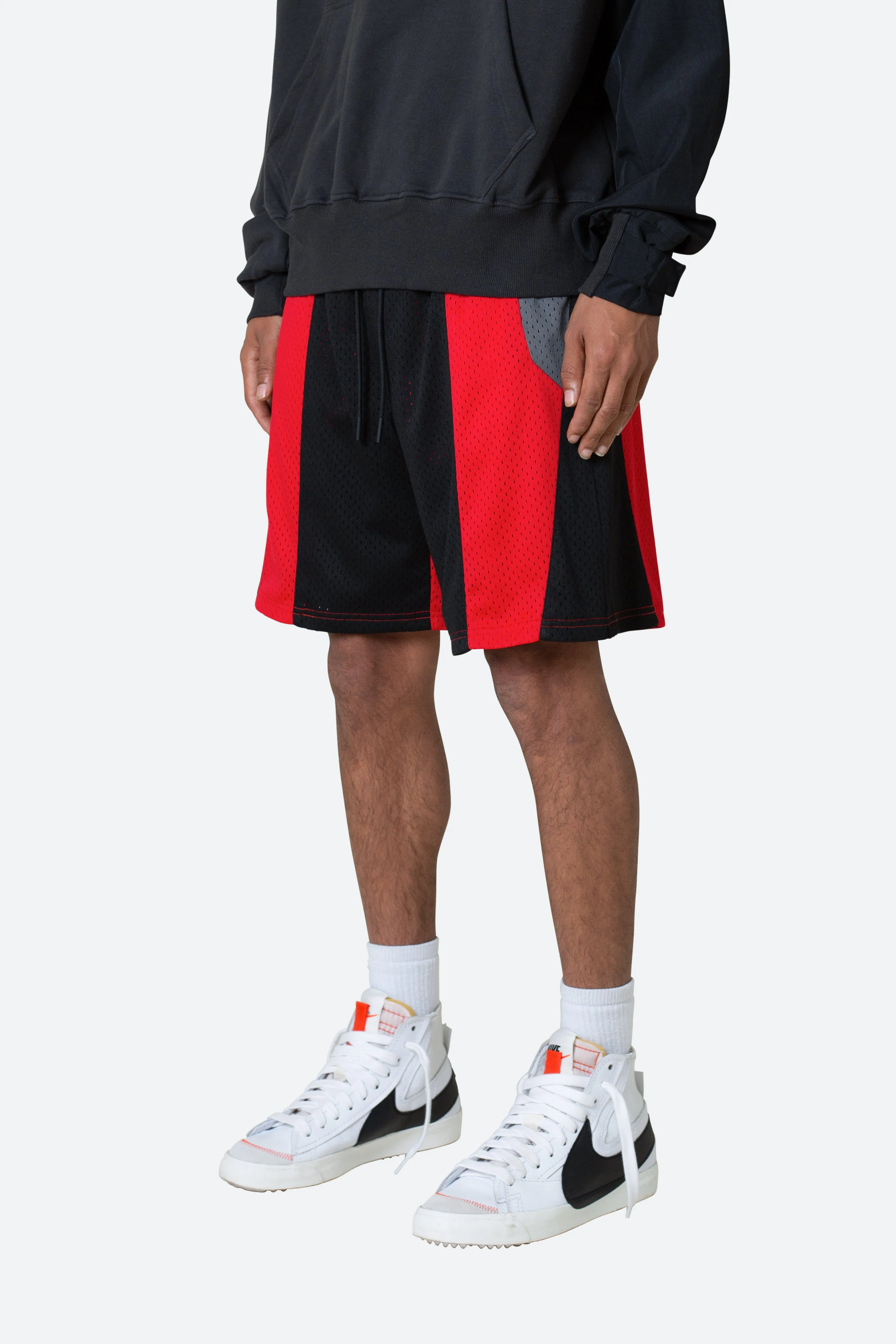 Mesh Paneled Shorts - Black/Red sold by MNML product image thumbnail 4