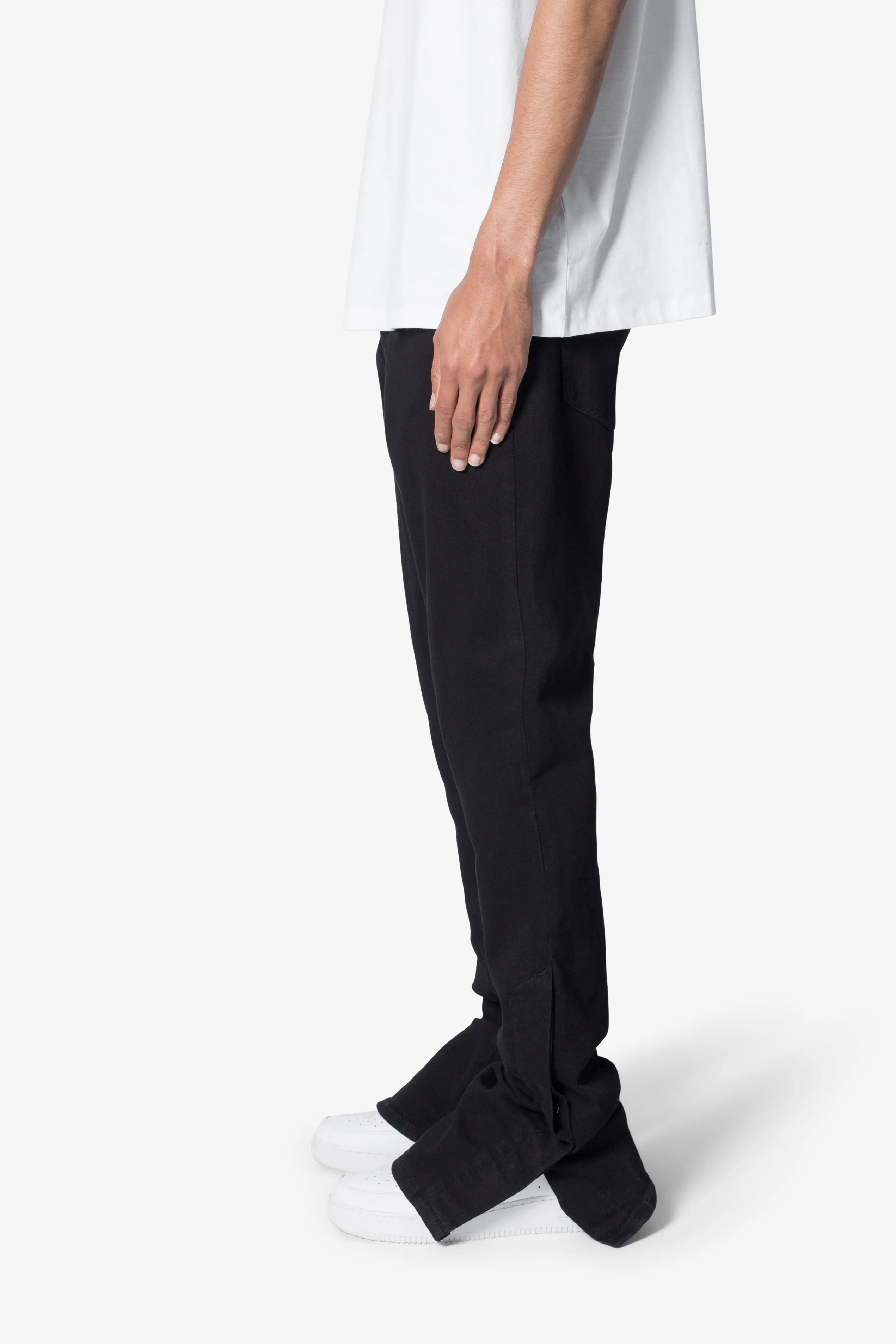 B583 Stretch Snap Flare Denim - Black sold by MNML product image thumbnail 5