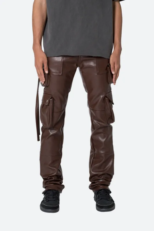 D152 Leather Cargo Pants - Brown sold by MNML