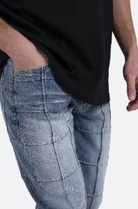 B420 Paneled Flare Denim - Blue sold by MNML