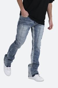 B420 Paneled Flare Denim - Blue sold by MNML