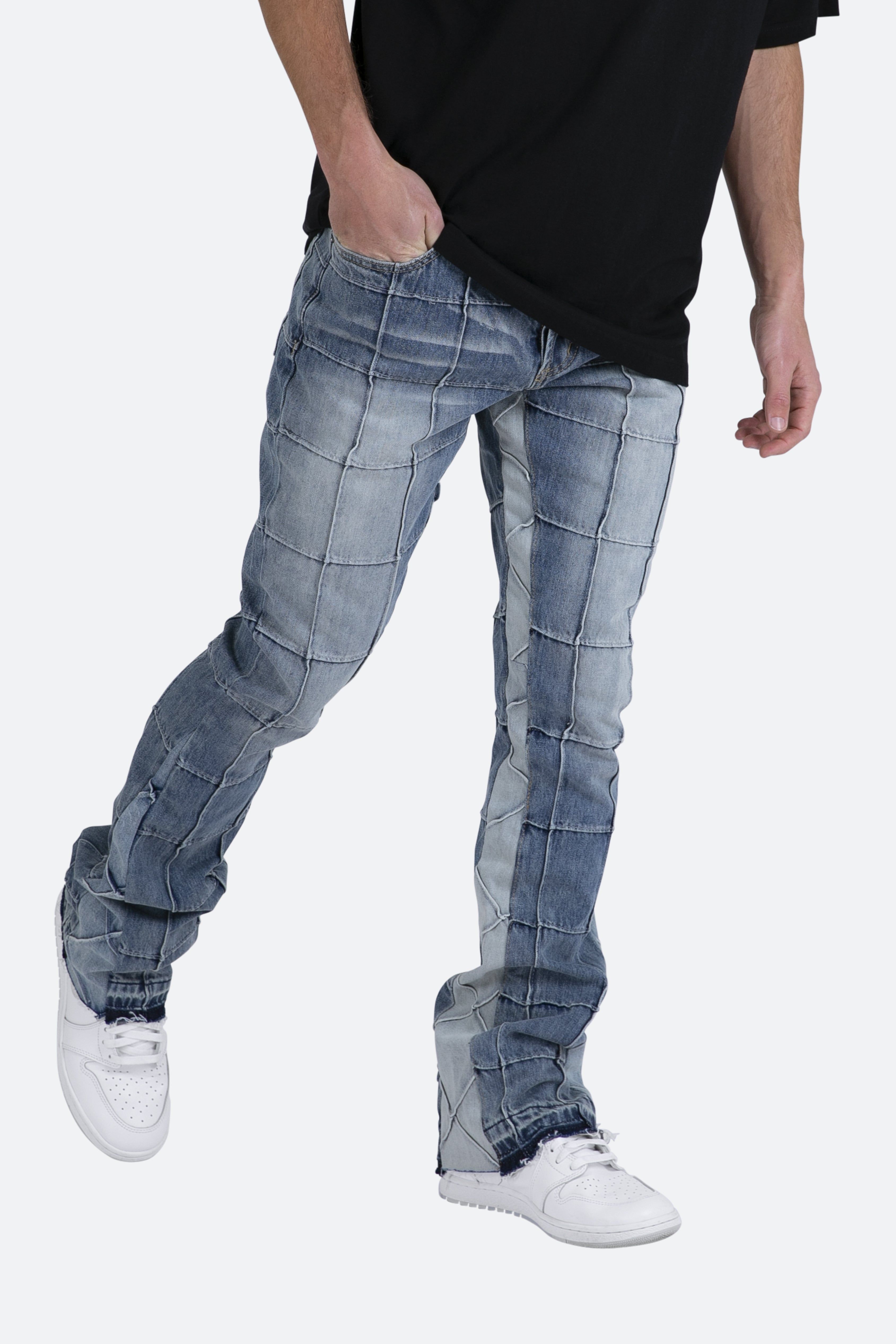 B420 Paneled Flare Denim - Blue sold by MNML product image thumbnail 7