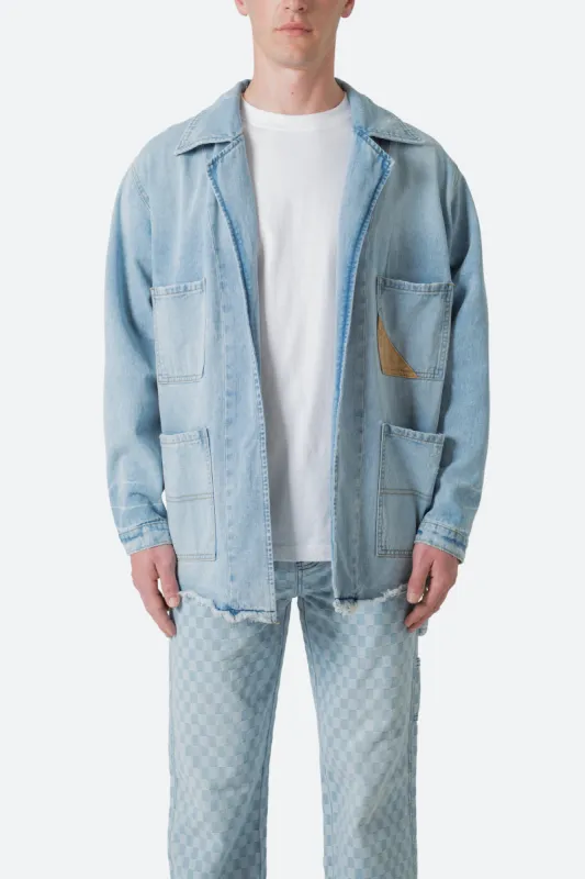 Paneled Denim Jacket - Light Blue sold by MNML