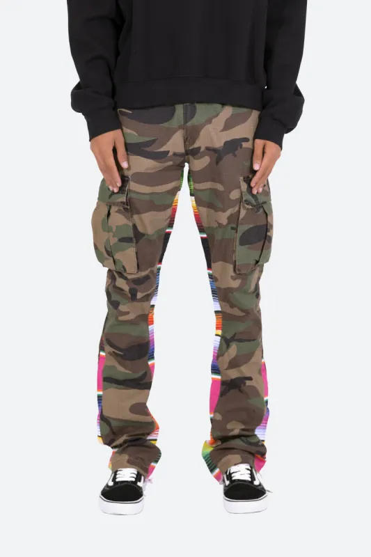 Serape Bootcut Cargo Pants - Camo sold by MNML