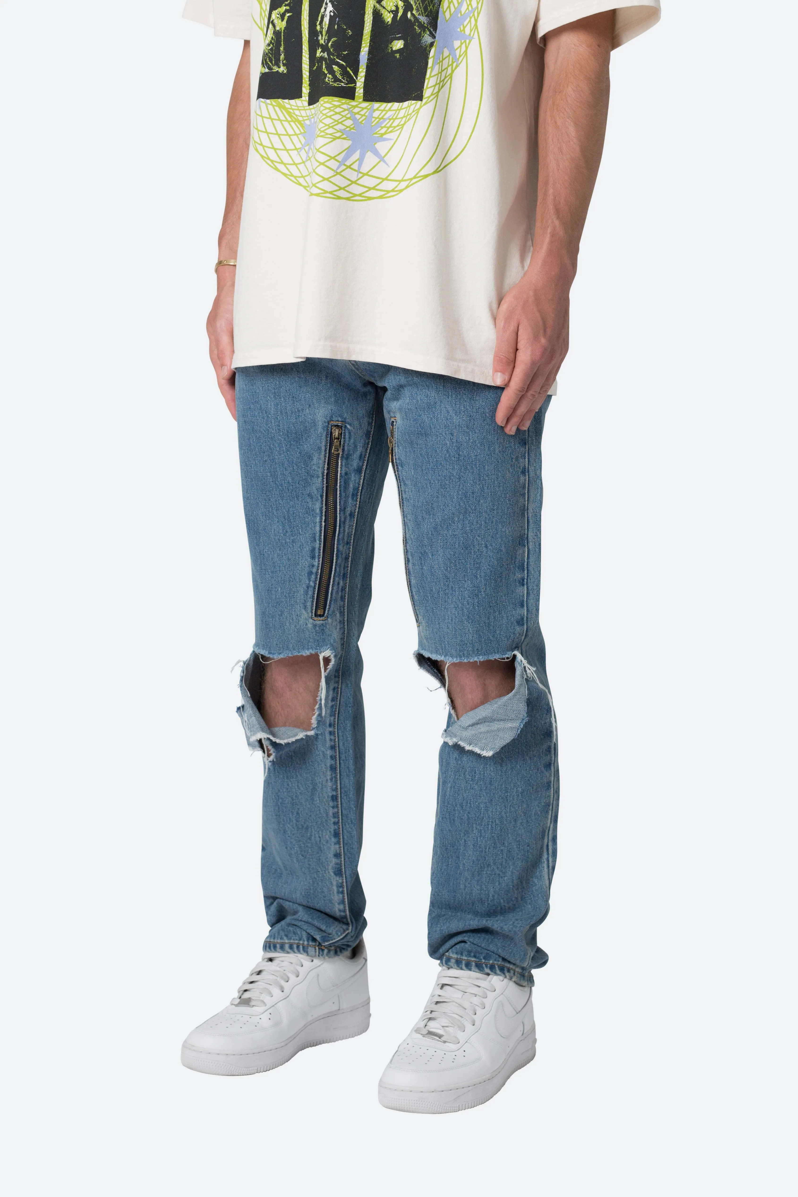 D530 Zipper Straight Denim - Blue sold by MNML product image thumbnail 3