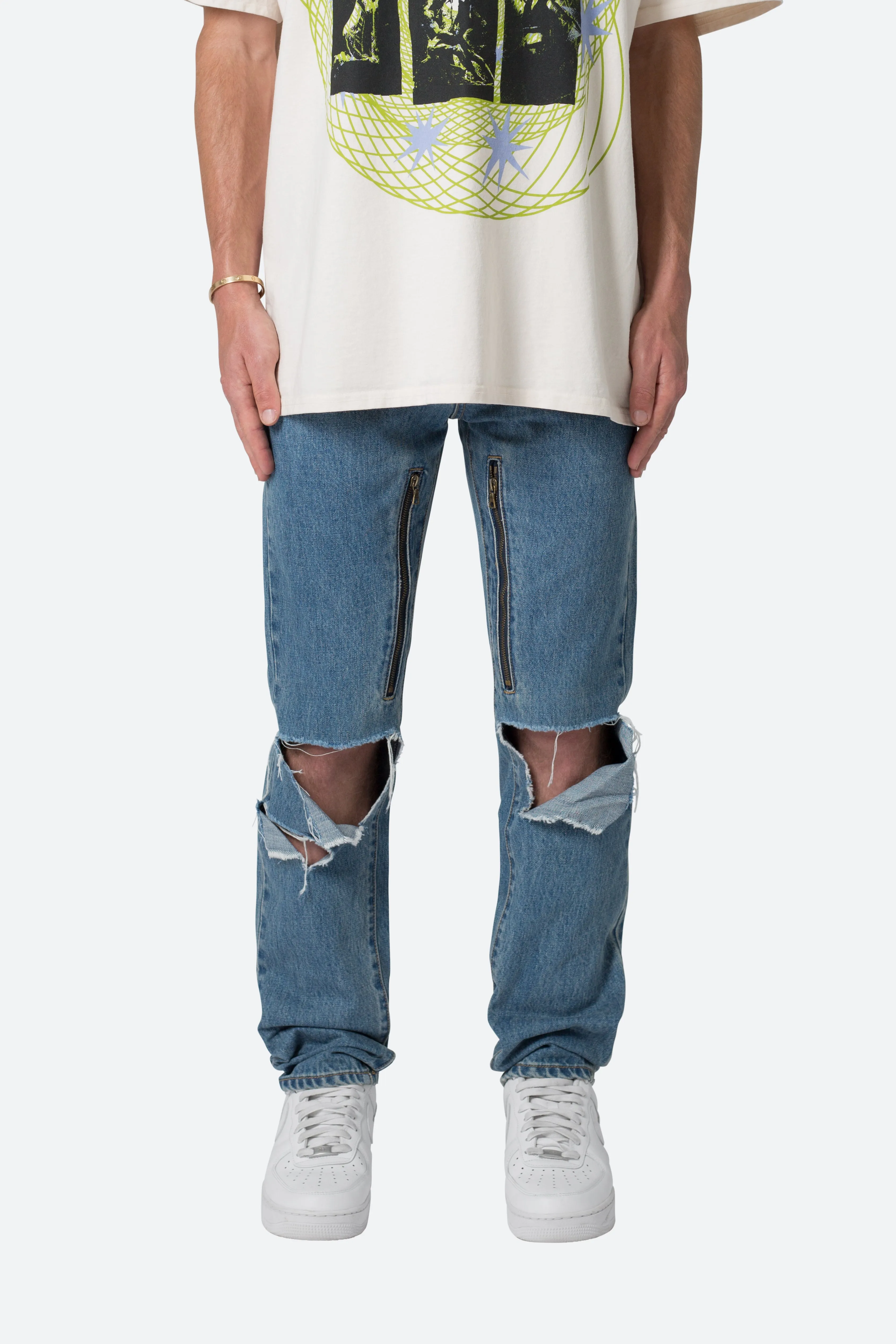 D530 Zipper Straight Denim - Blue sold by MNML product image thumbnail 2