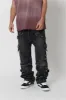 Ultra Baggy Studded Cargo Denim - Washed Black sold by MNML