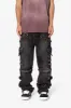 Ultra Baggy Studded Cargo Denim - Washed Black sold by MNML