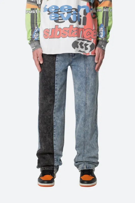 V521 Double Panel Denim - Black/Blue sold by MNML