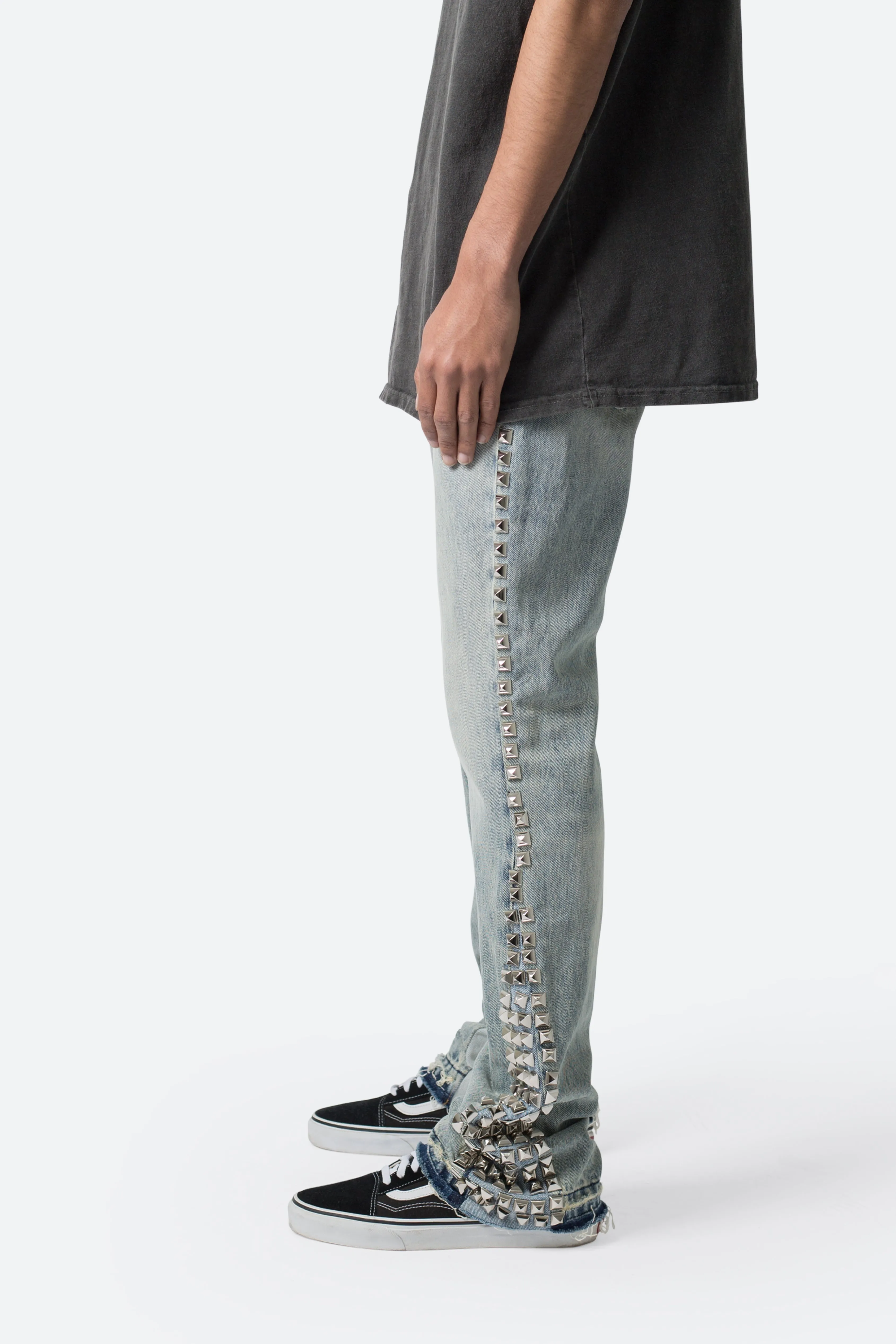 B572 Studded Flare Denim - Blue sold by MNML product image thumbnail 5