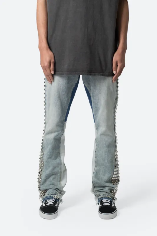 B572 Studded Flare Denim - Blue sold by MNML