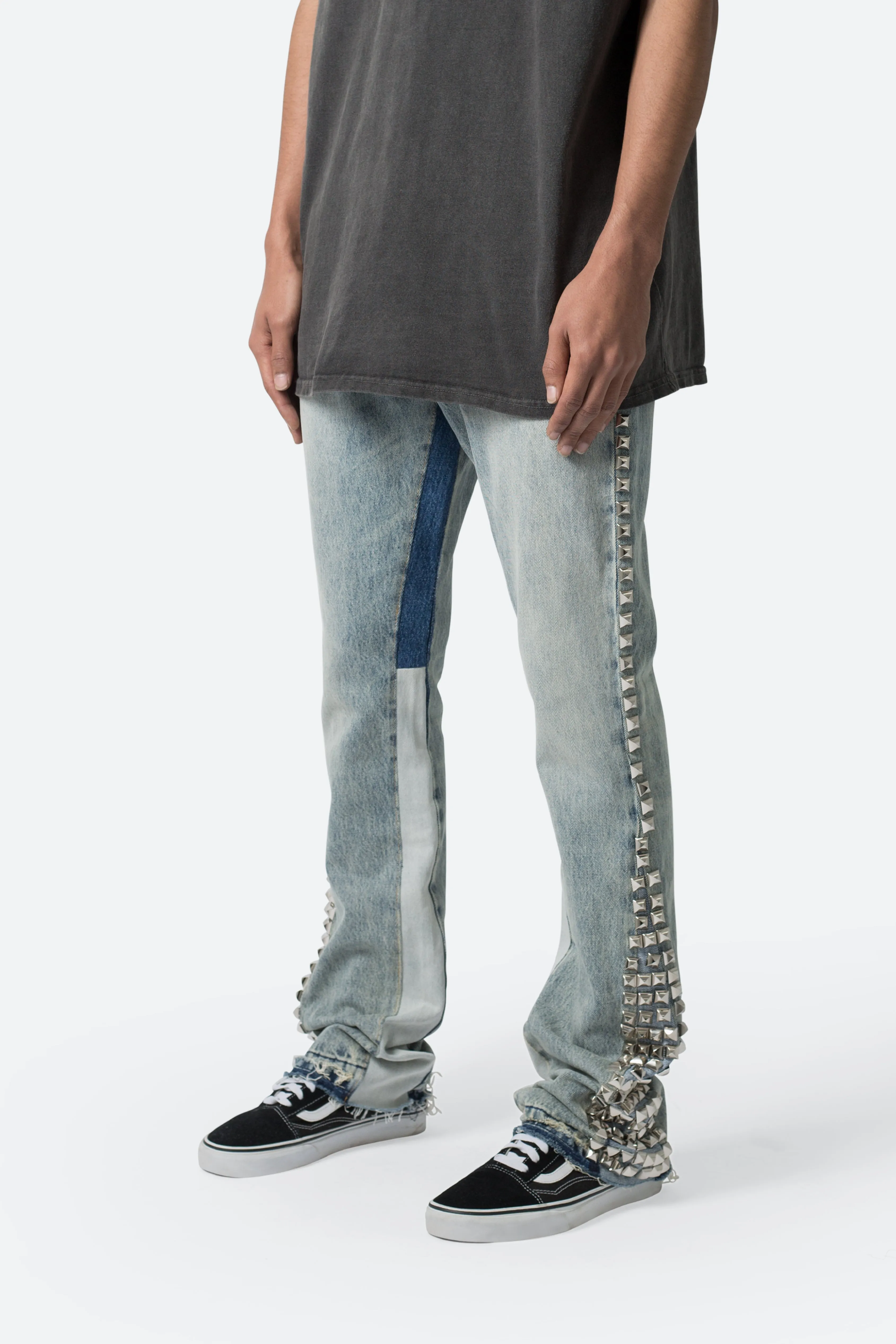 B572 Studded Flare Denim - Blue sold by MNML product image thumbnail 4