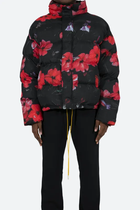 Floral Puffer Jacket - Multi sold by MNML