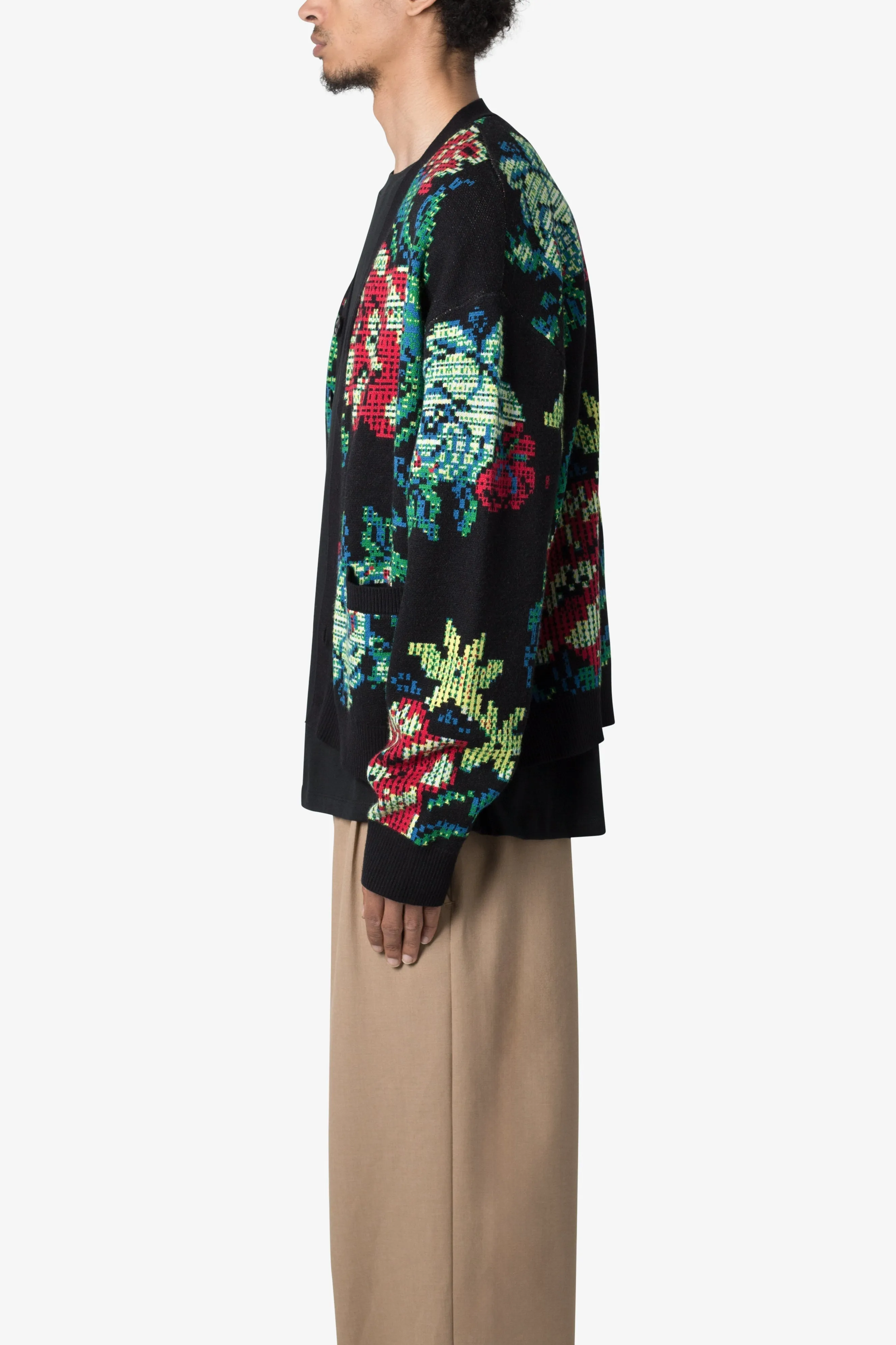 Floral Knit Cardigan - Multi sold by MNML product image thumbnail 5