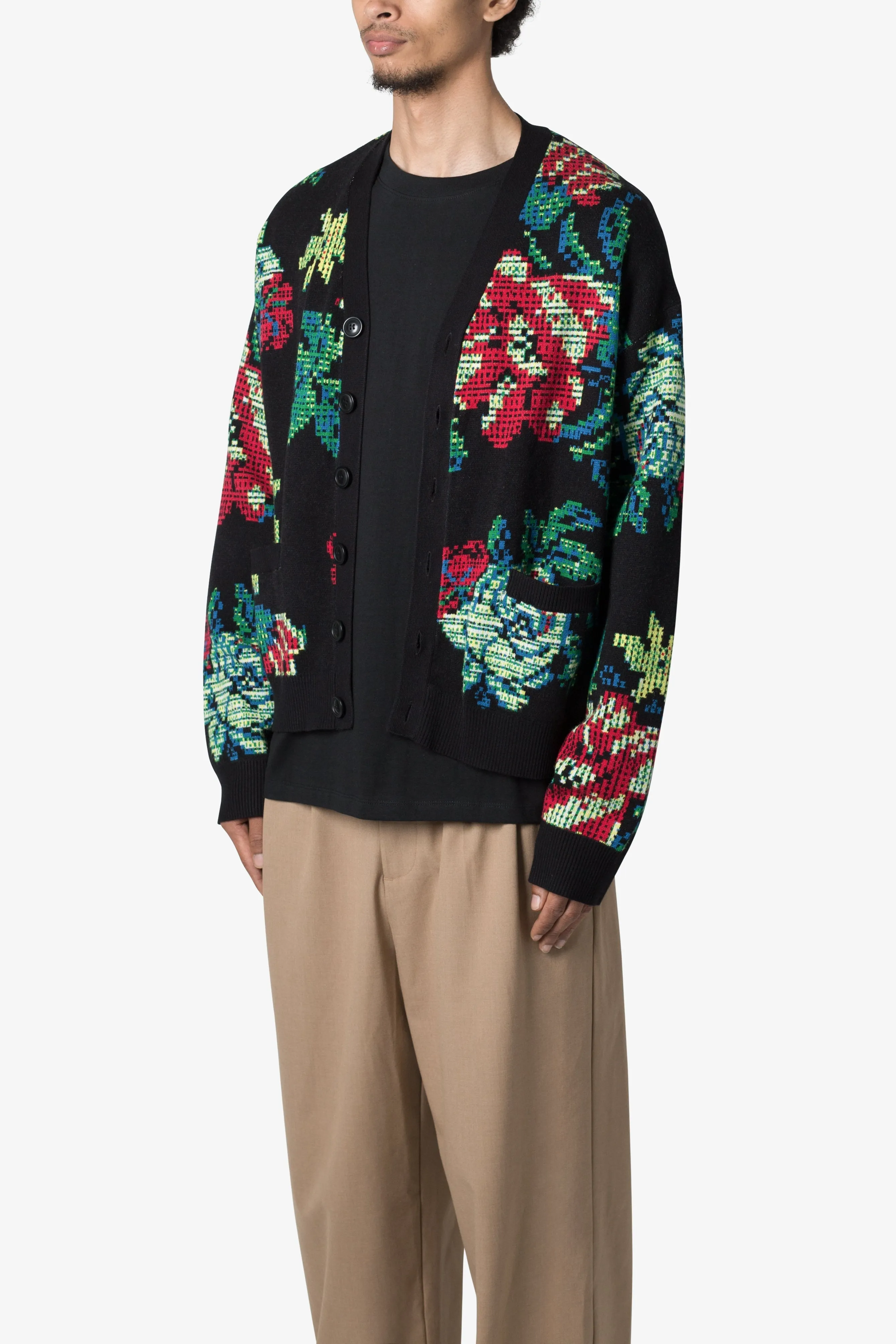 Floral Knit Cardigan - Multi sold by MNML product image thumbnail 4