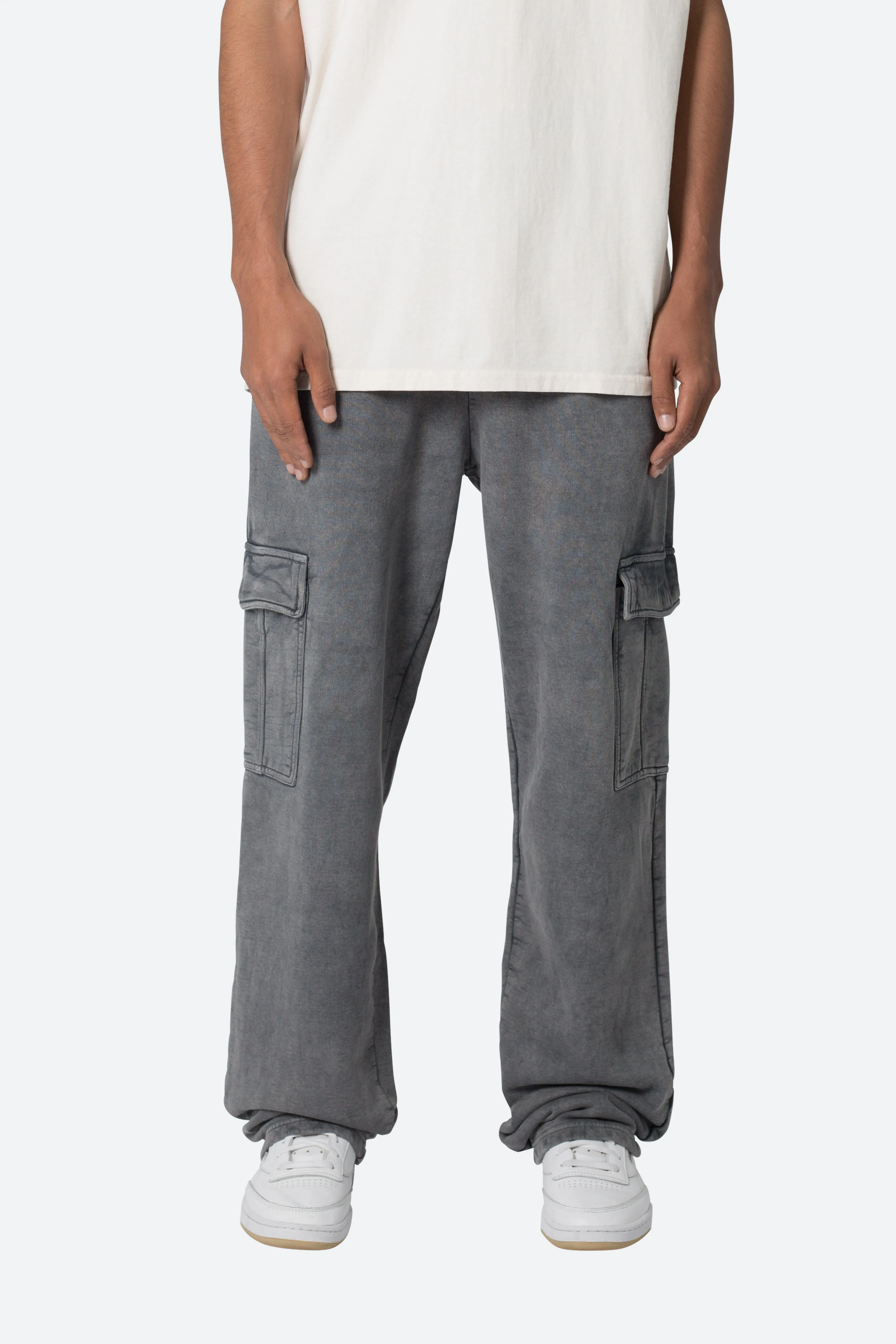 Washed Cargo Sweatpants - Black sold by MNML