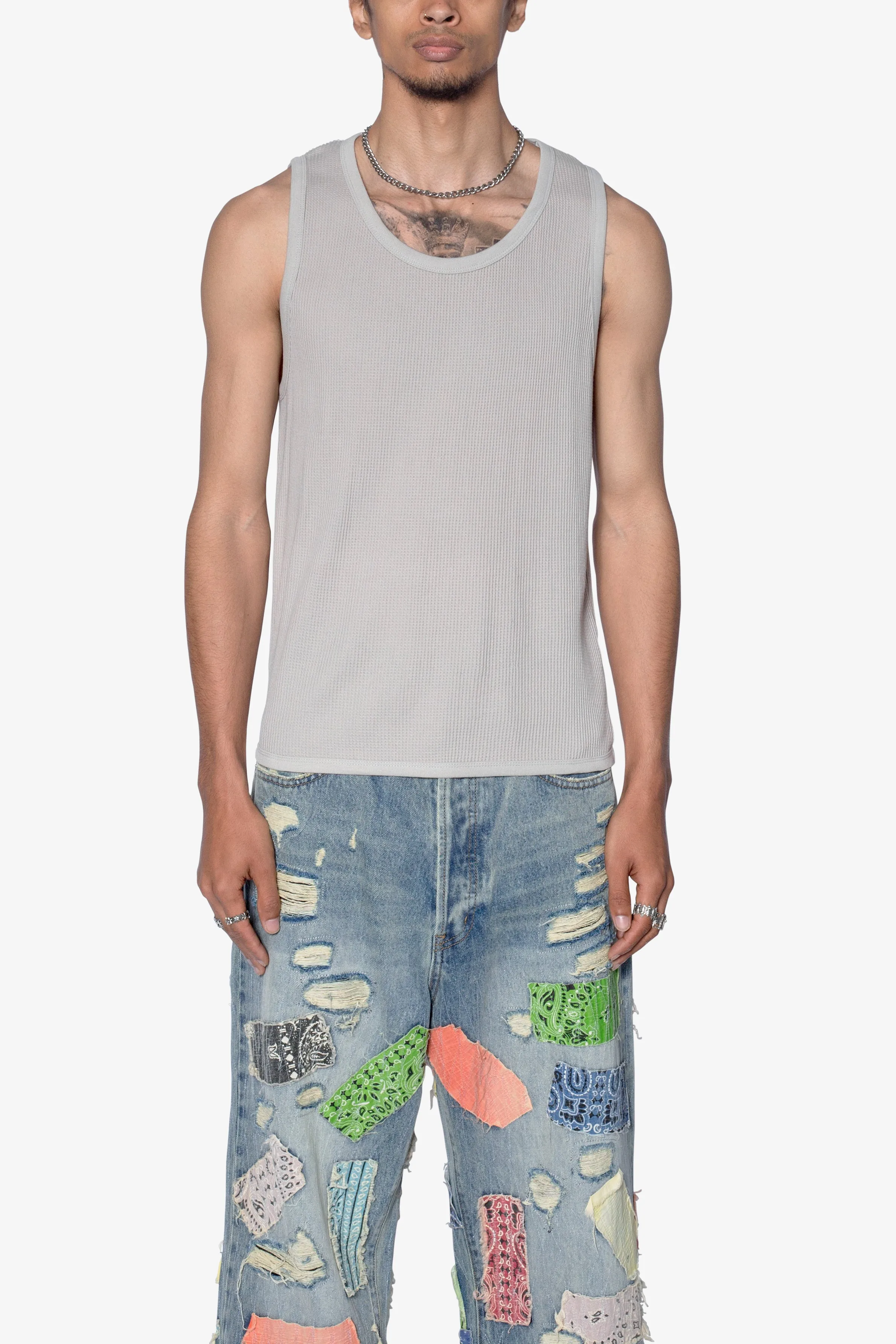 Waffle Knit Tank - Grey sold by MNML