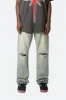 Knee Distressed Ultra Baggy Denim - Vintage Blue sold by MNML