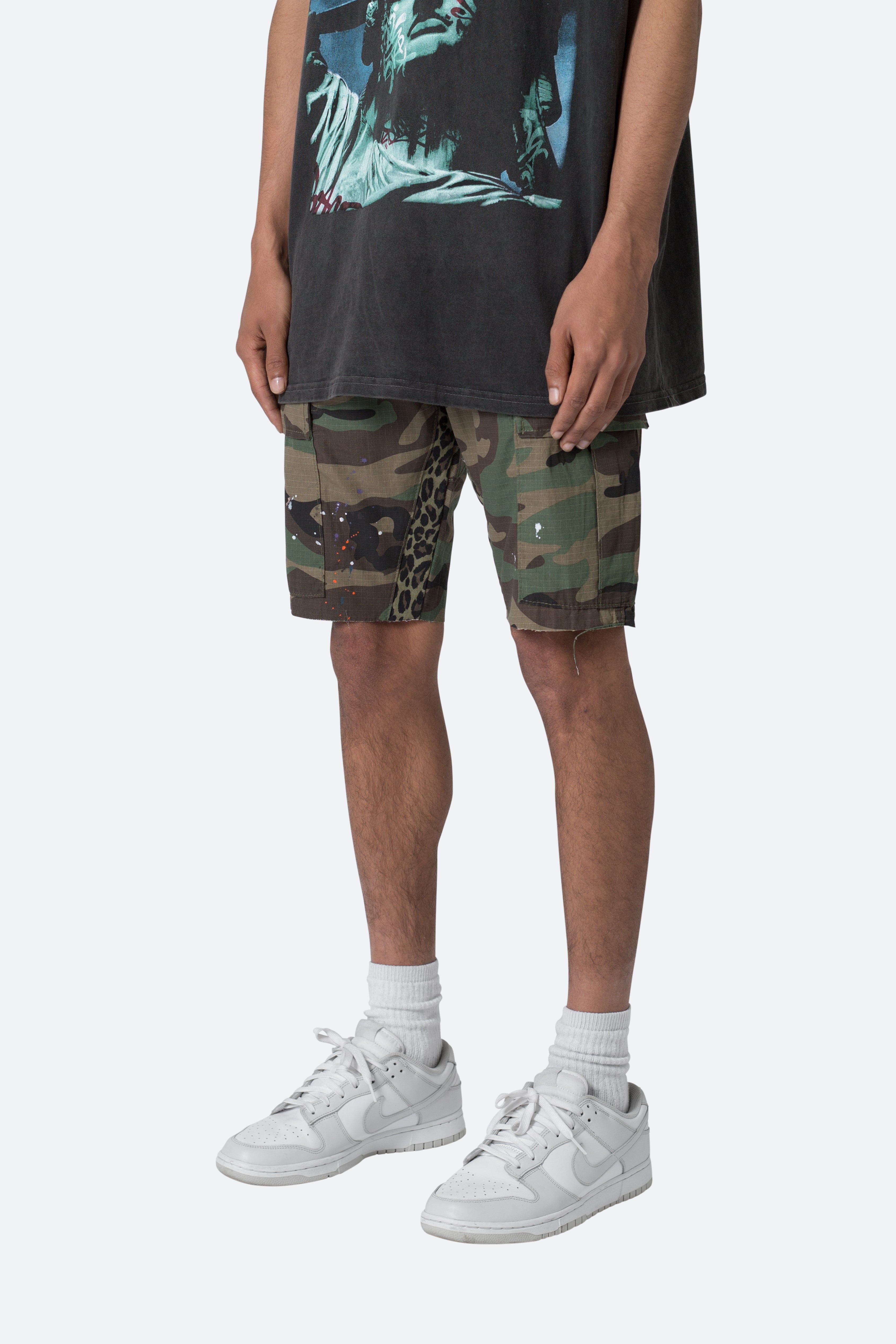 Contrast Cargo Shorts - Woodland Camo sold by MNML product image thumbnail 4
