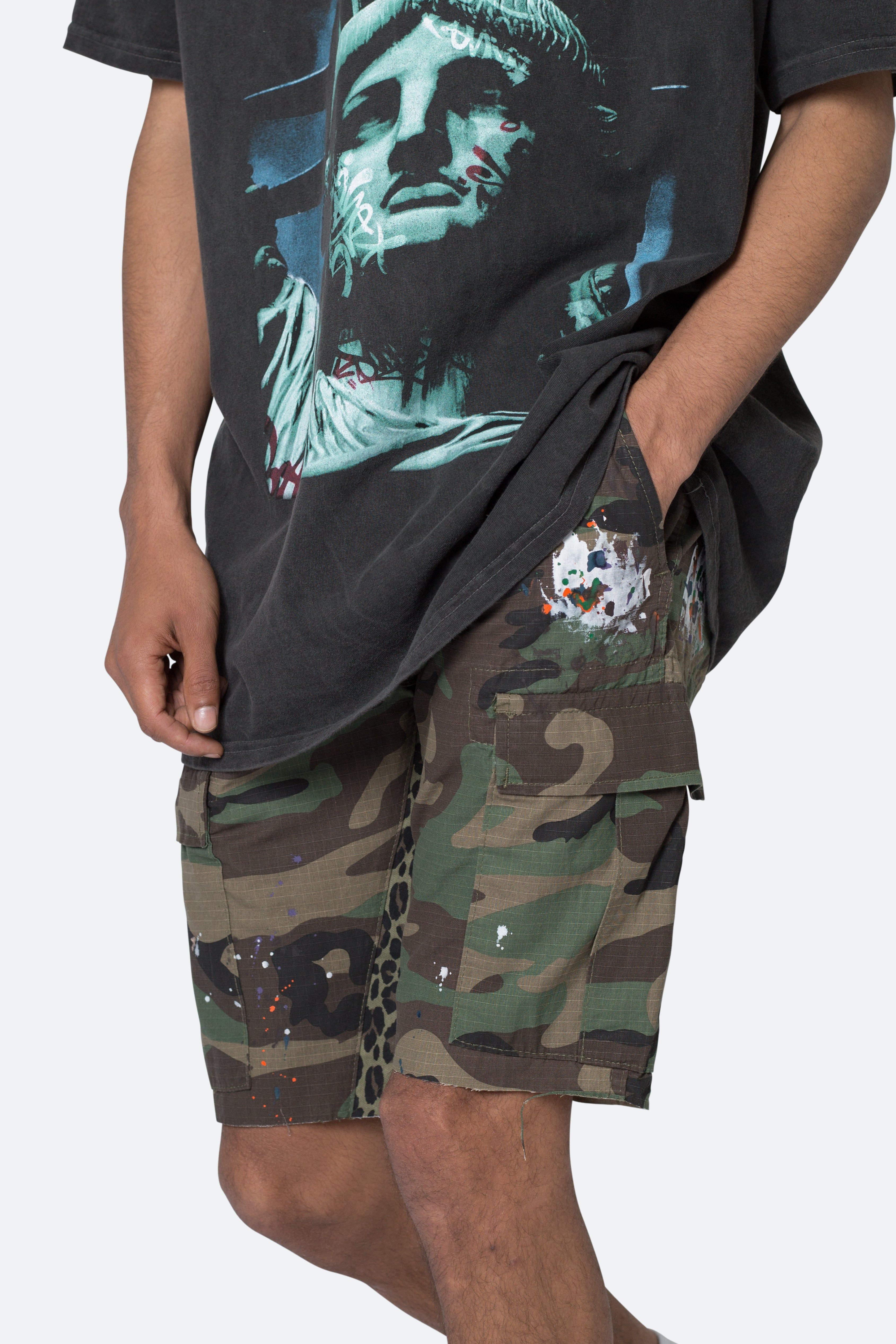 Contrast Cargo Shorts - Woodland Camo sold by MNML product image thumbnail 7