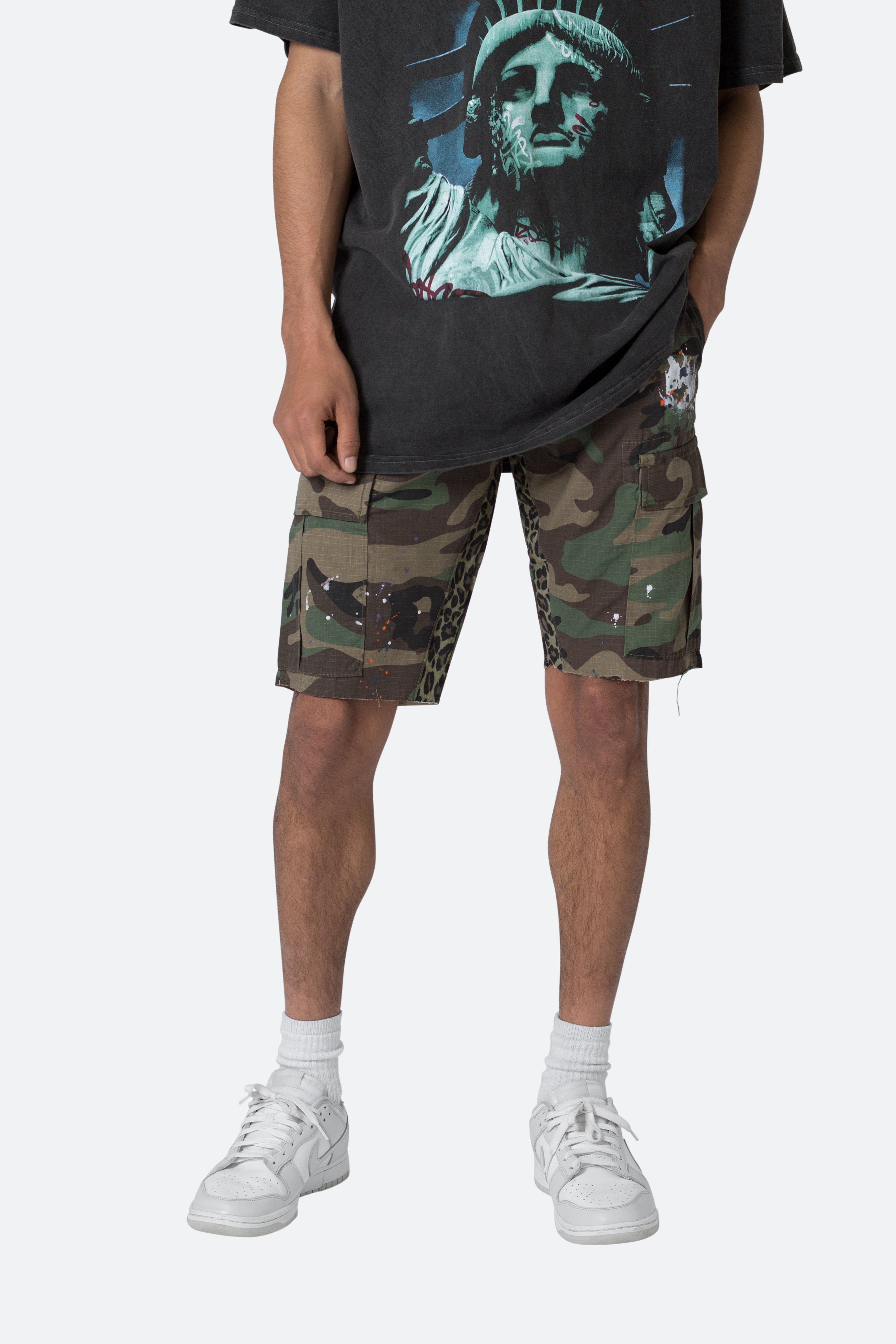 Contrast Cargo Shorts - Woodland Camo sold by MNML product image thumbnail 2