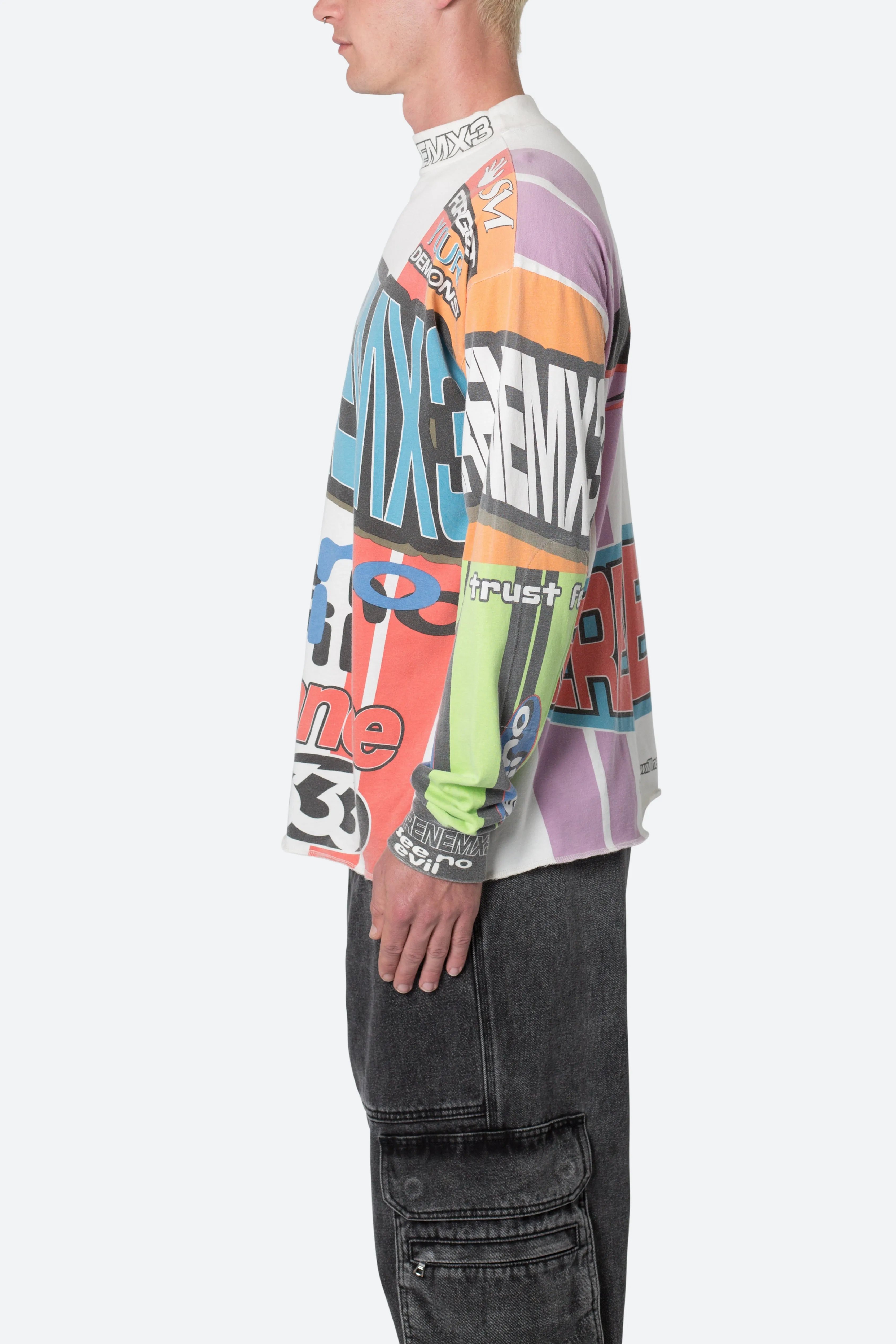Mock Neck Motocross L/S Tee - Multi | Parallel