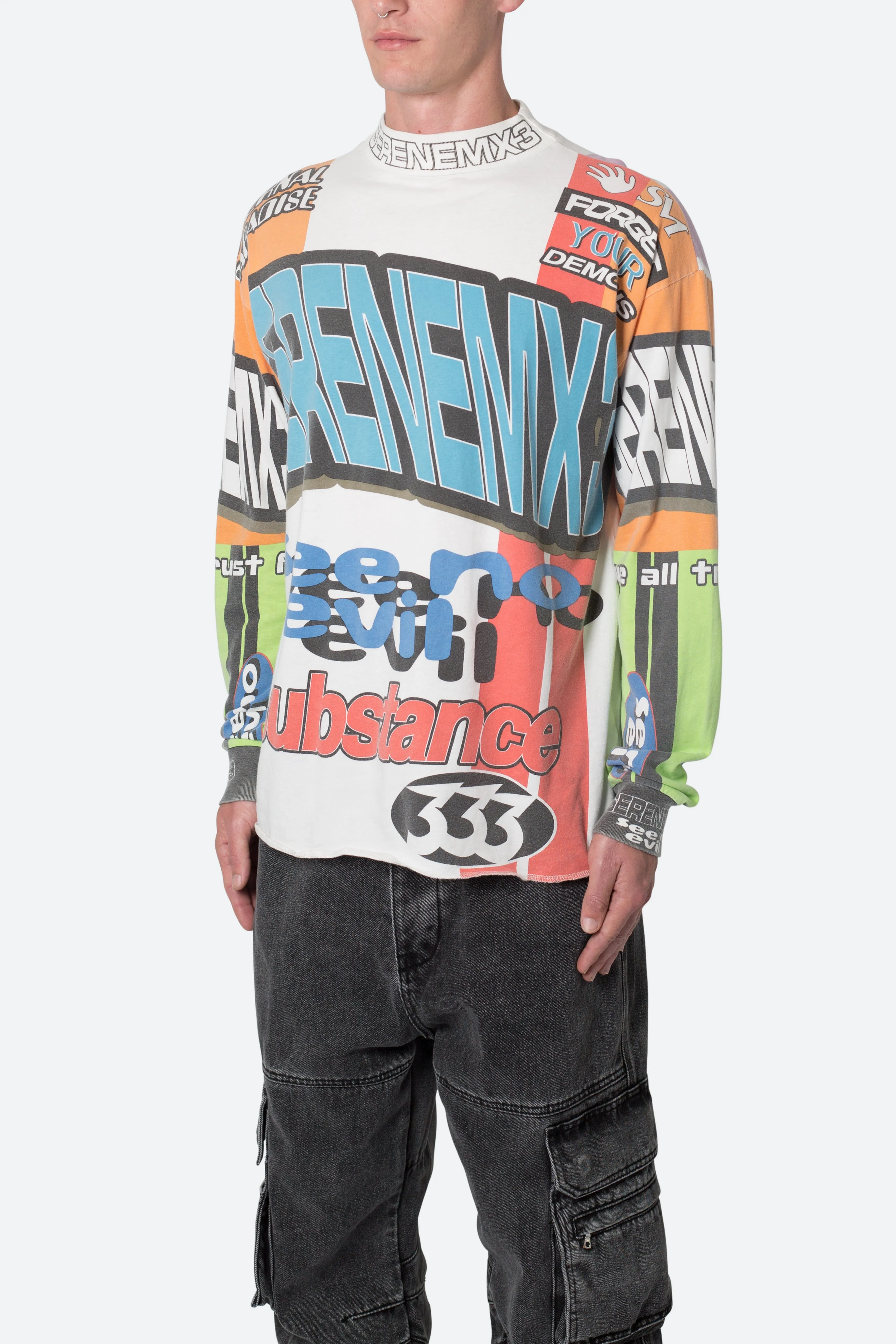 Mock Neck Motocross L/S Tee - Multi | Parallel