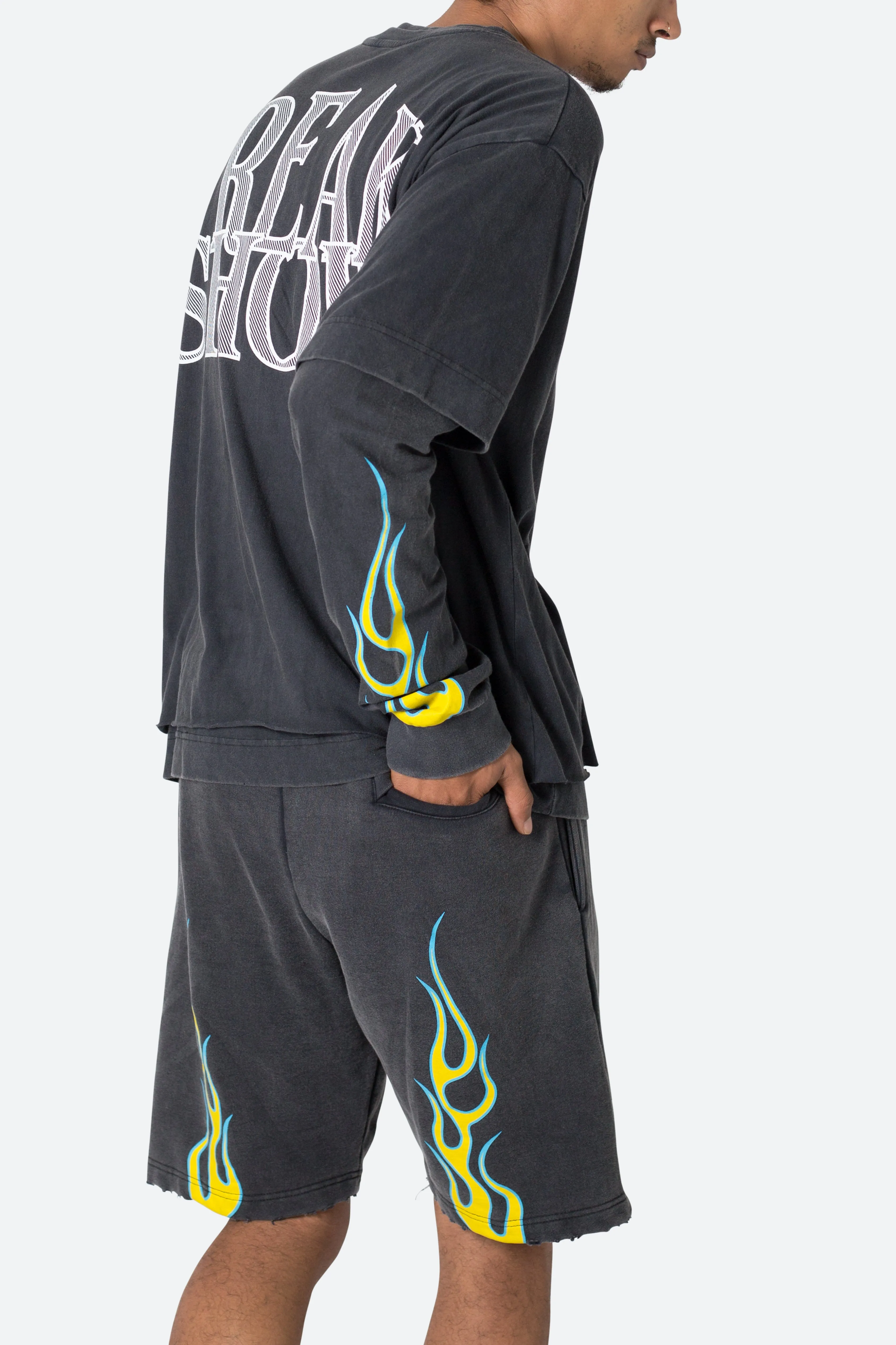 Flame Double Layer L/S Tee - Black sold by MNML product image thumbnail 2