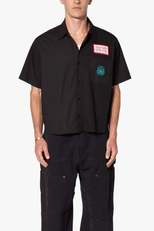 SHRC Checkered Flag Cropped Shirt - Black sold by MNML