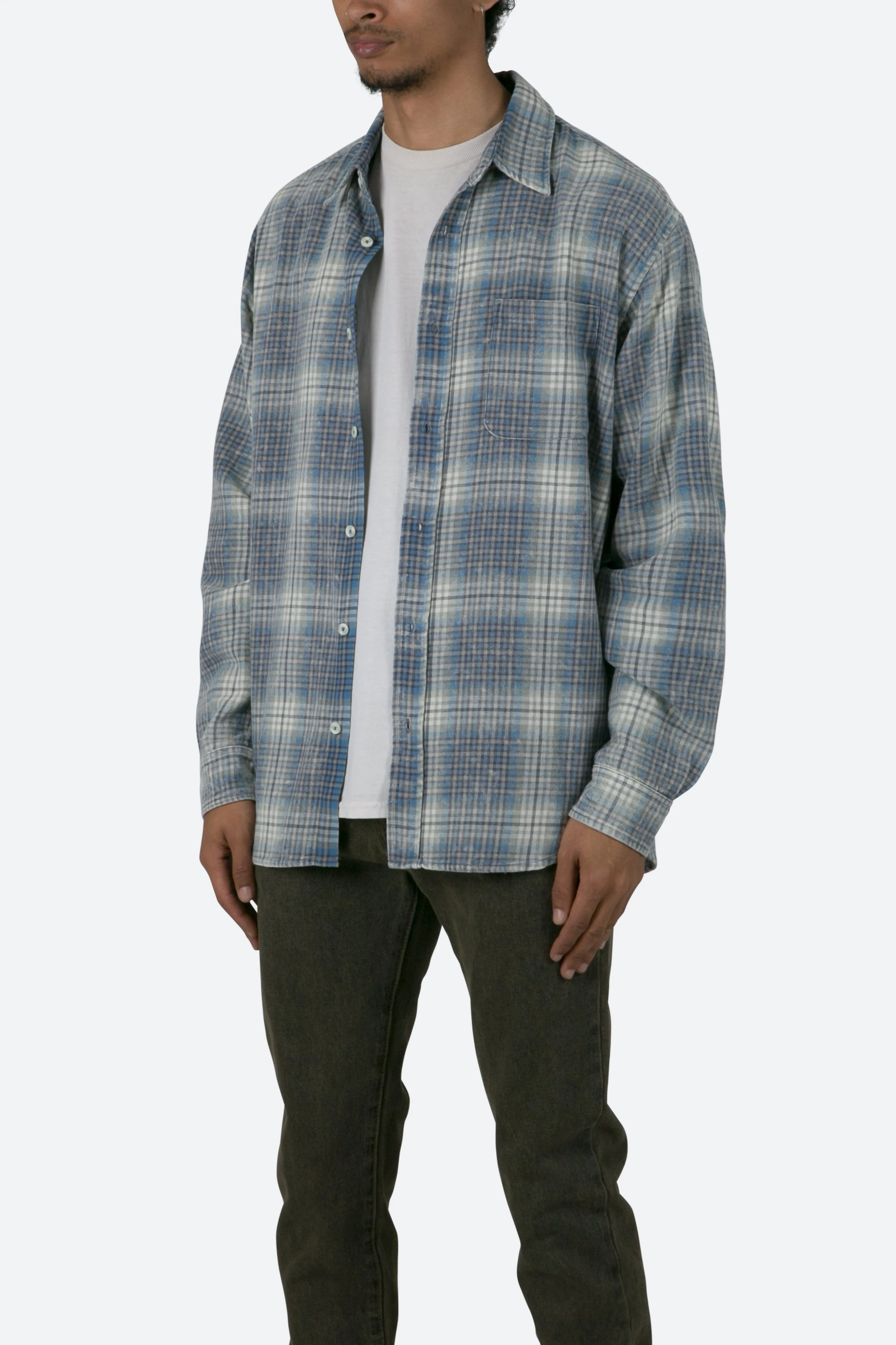 Vintage Plaid Shirt - Blue/White sold by MNML product image thumbnail 3
