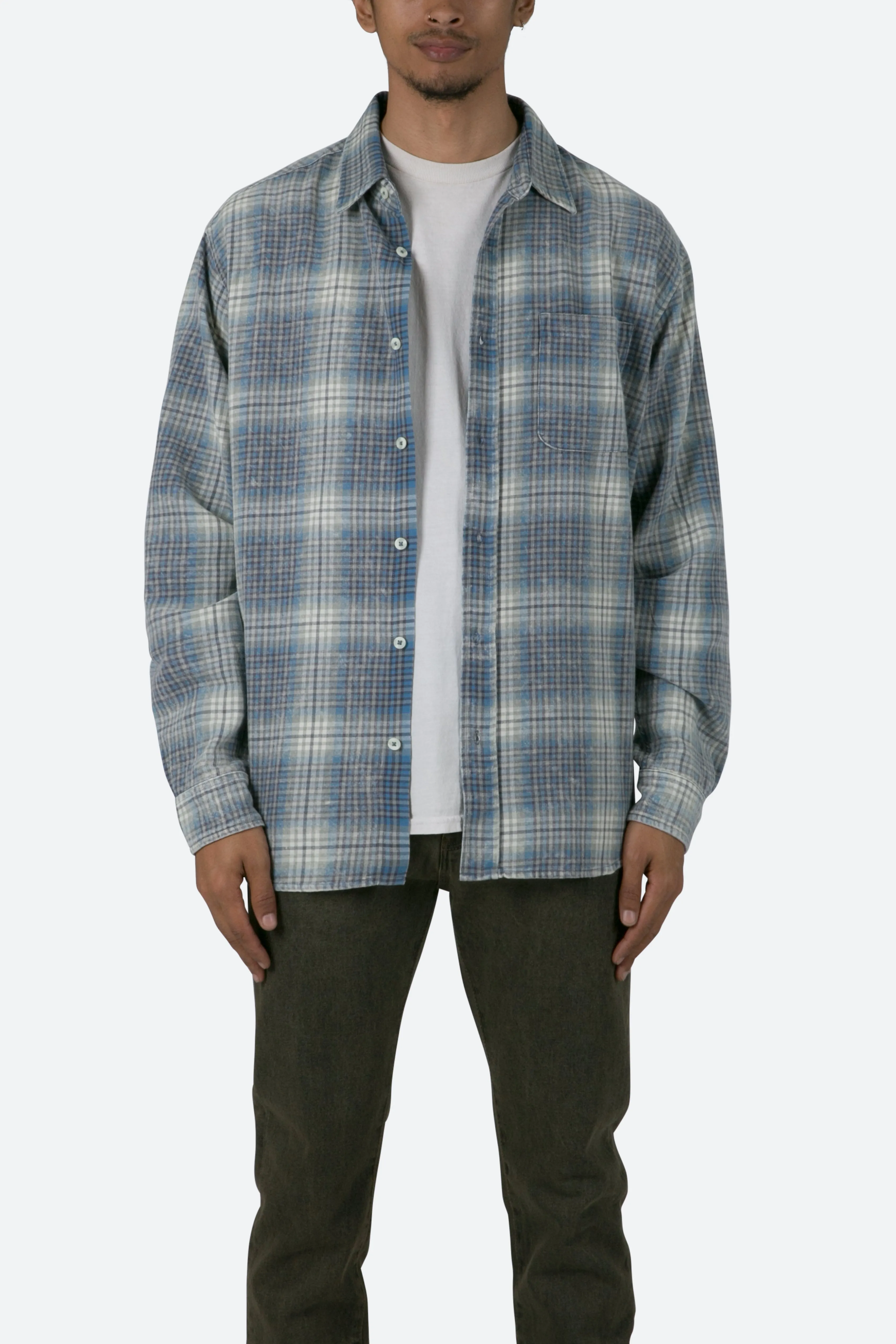 Vintage Plaid Shirt - Blue/White sold by MNML product image thumbnail 2