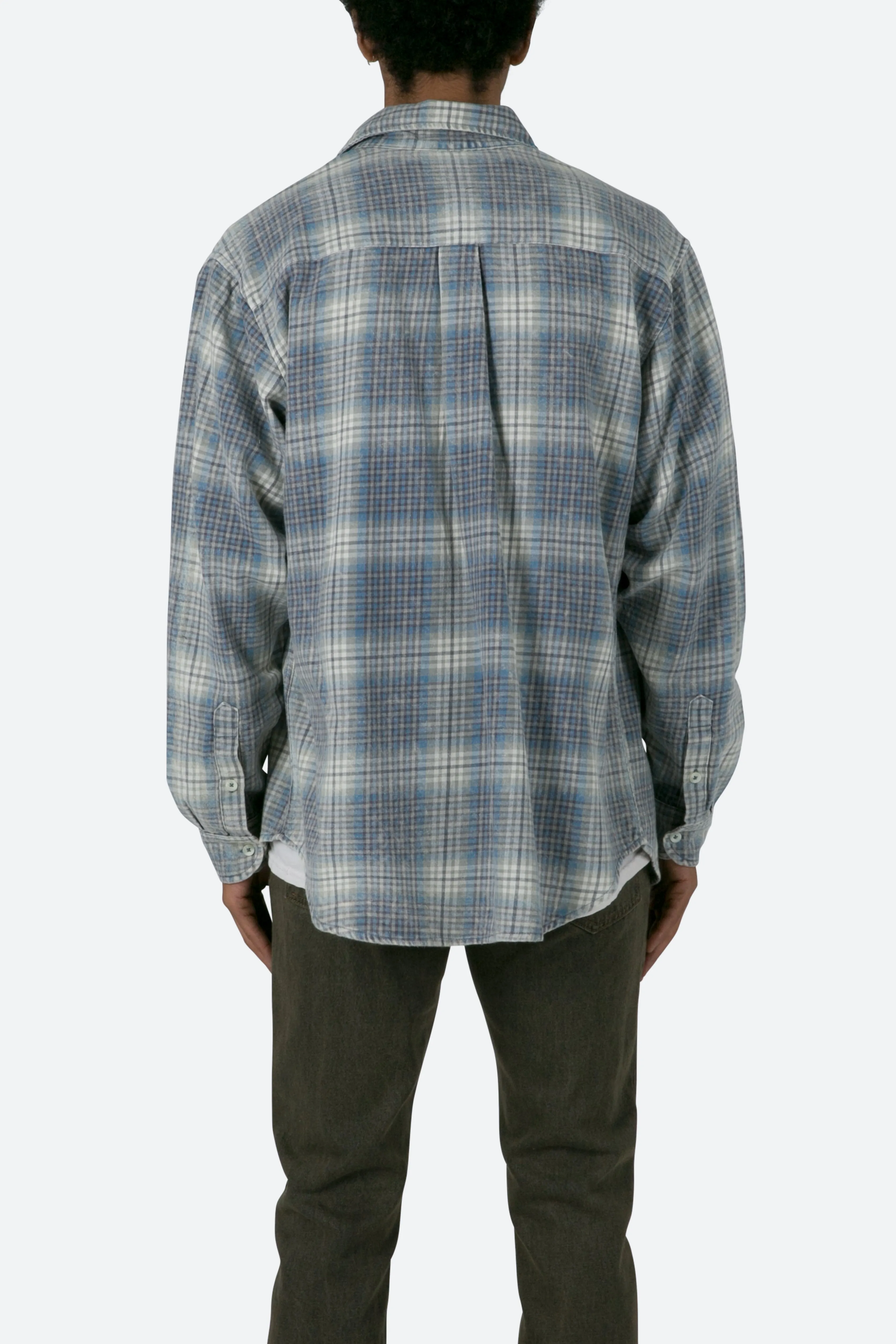 Vintage Plaid Shirt - Blue/White sold by MNML product image thumbnail 5