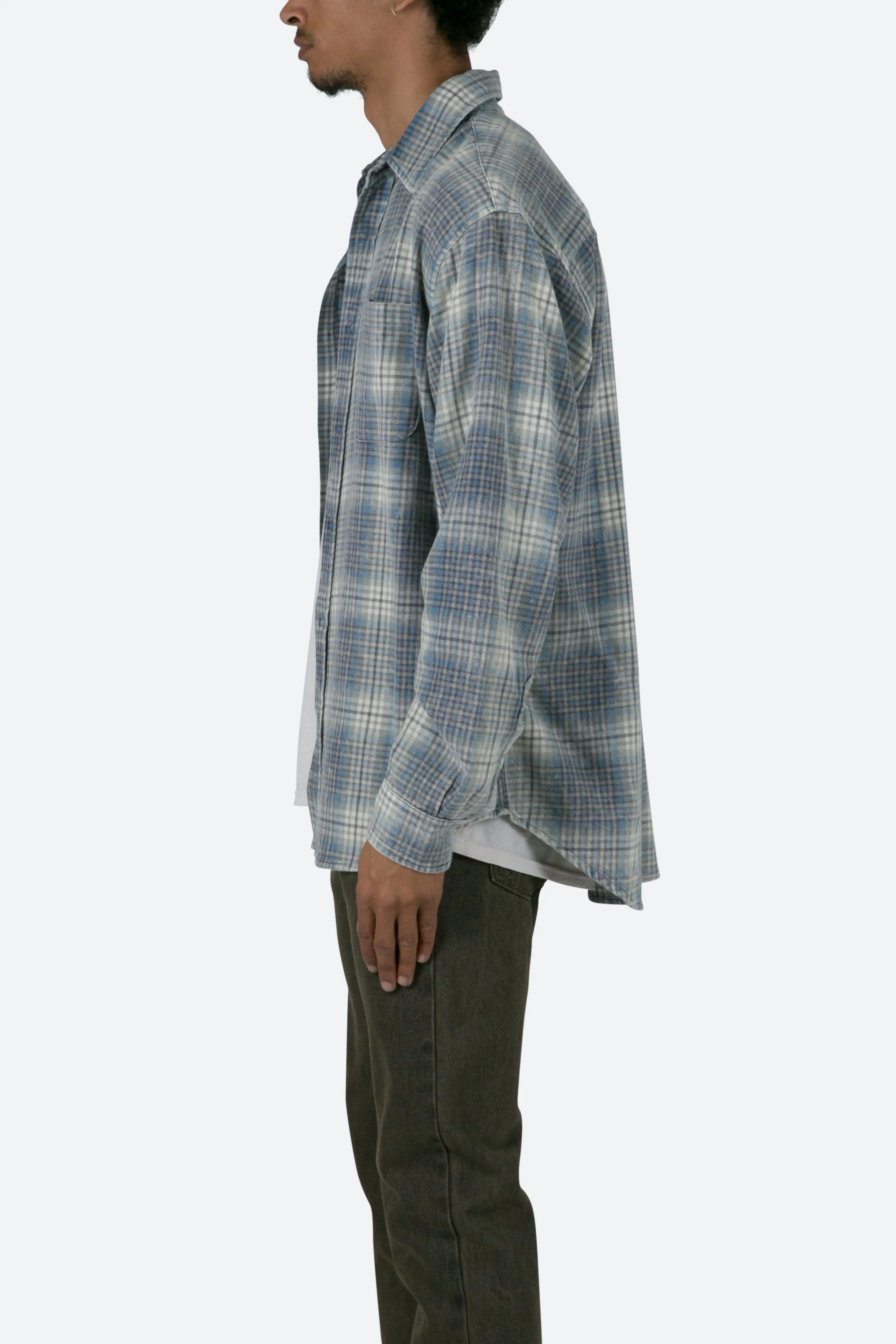 Vintage Plaid Shirt - Blue/White sold by MNML product image thumbnail 4