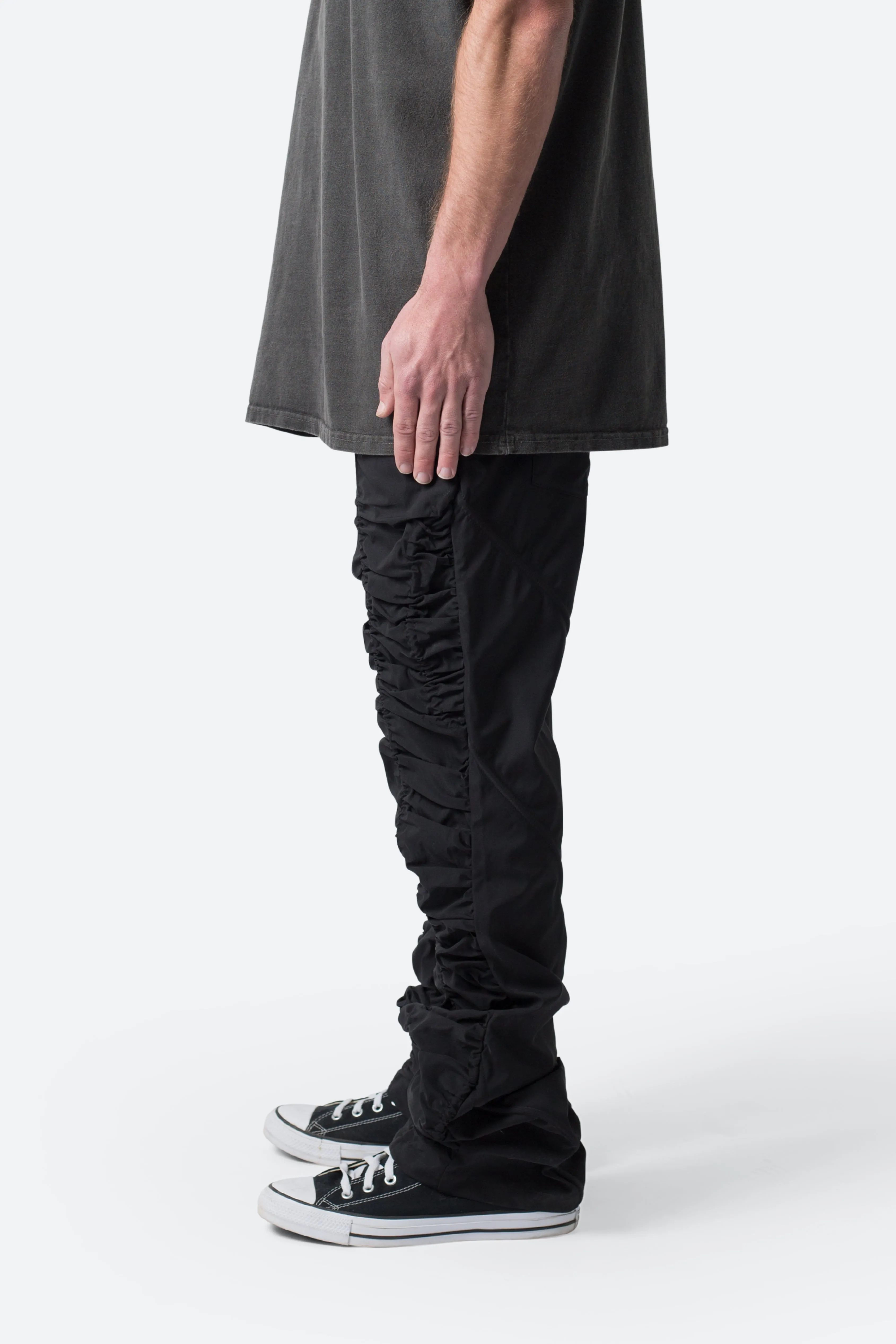 Ruched Stacked Drawcord Pants - Black sold by MNML product image thumbnail 5